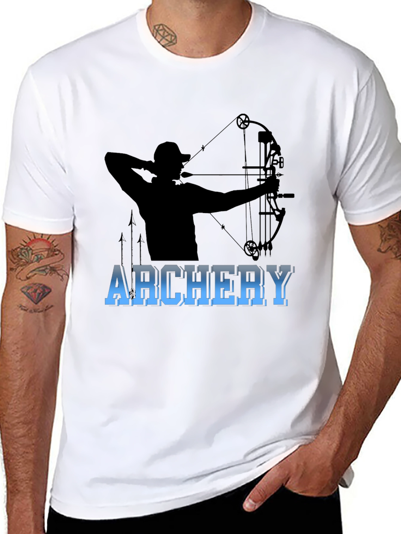Archery Bowhunter Black Graphic T-Shirt