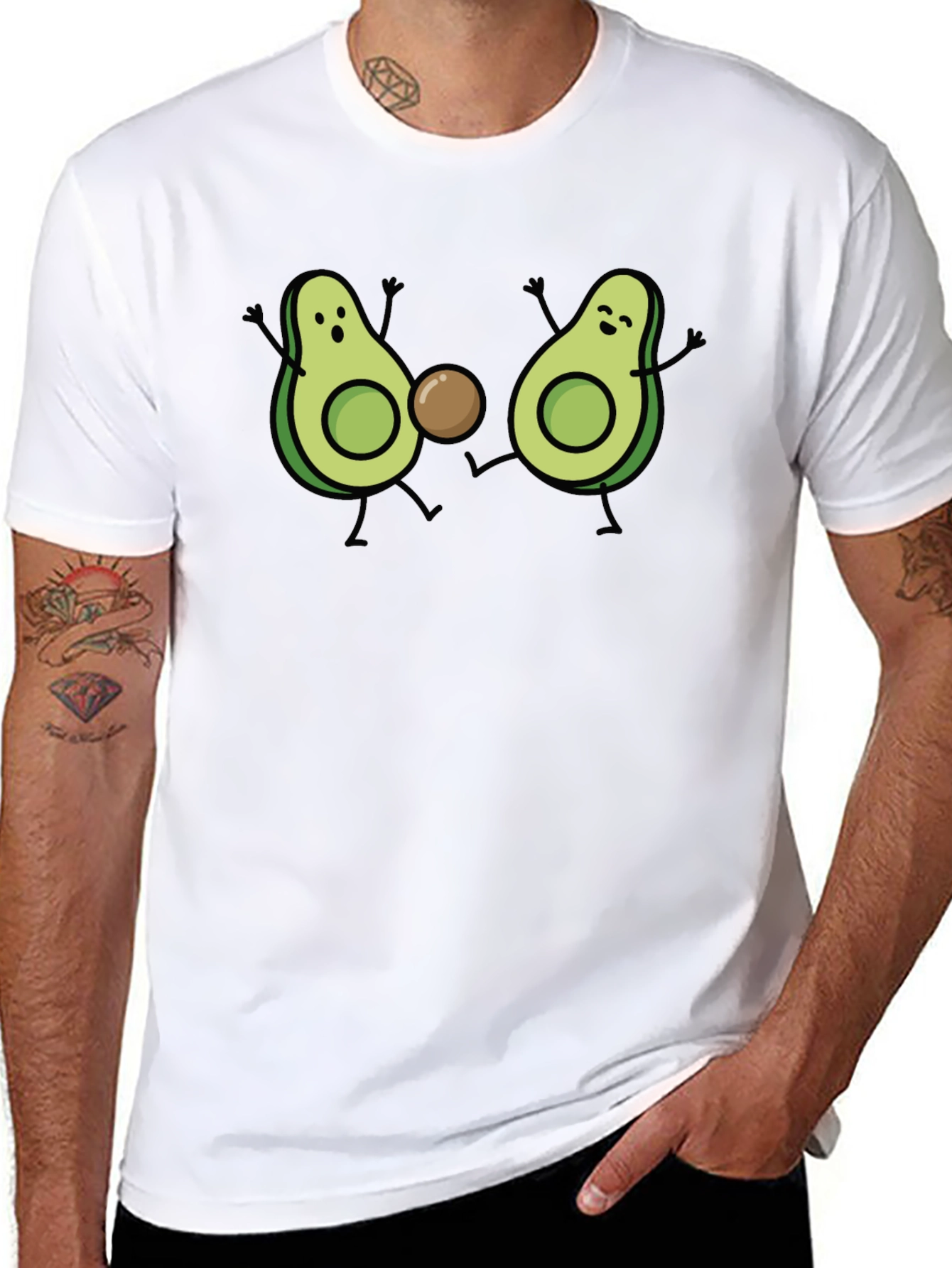 Avocado Friends T-Shirt - Cute Cartoon Design