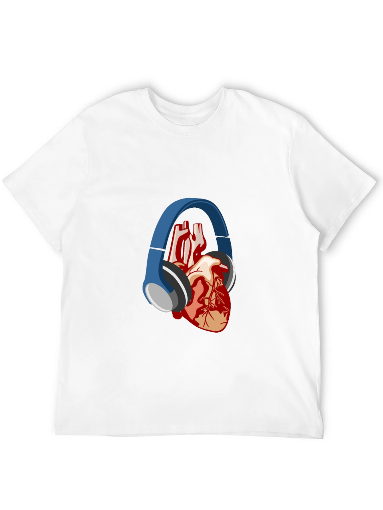 Anatomical Heart Headphones Graphic Tee - Unique Style