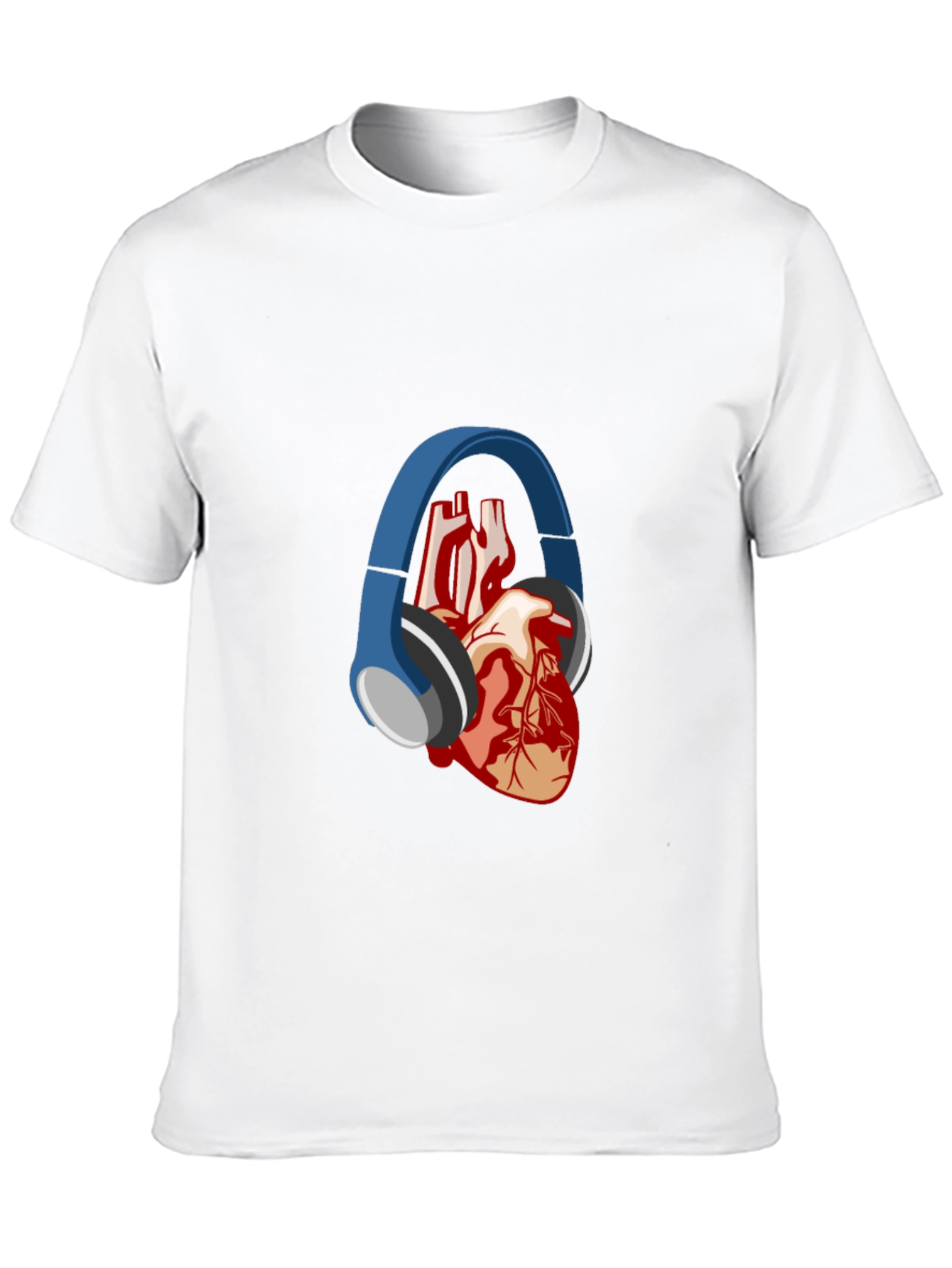 Anatomical Heart Headphones Graphic Tee - Unique Style