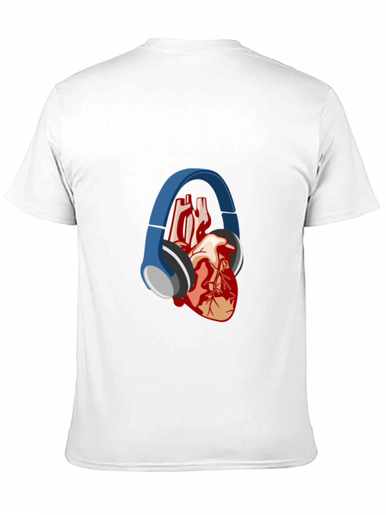 Anatomical Heart Headphones Graphic Tee - Unique Style