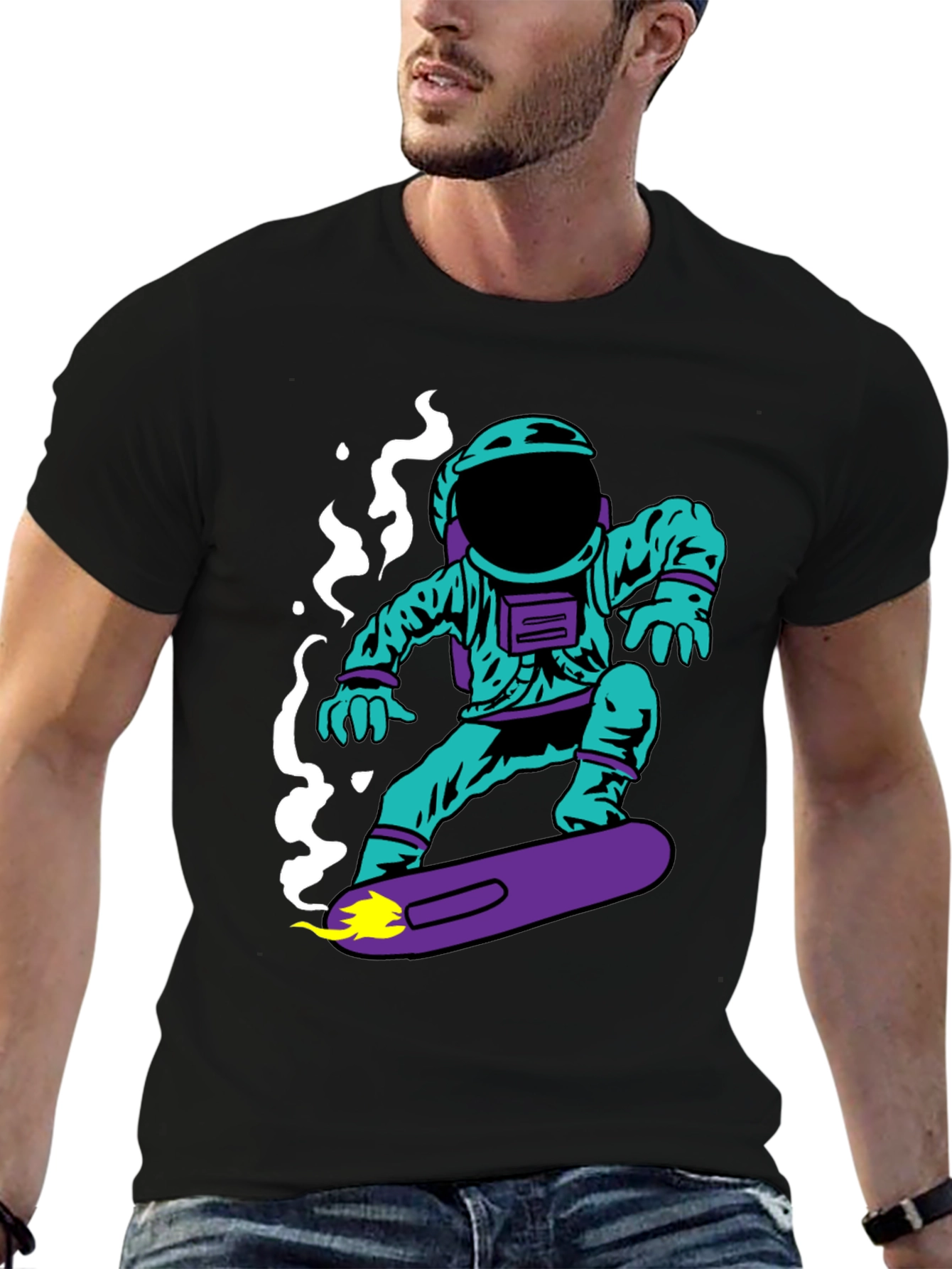 Astronaut on Skateboard Graphic T-Shirt