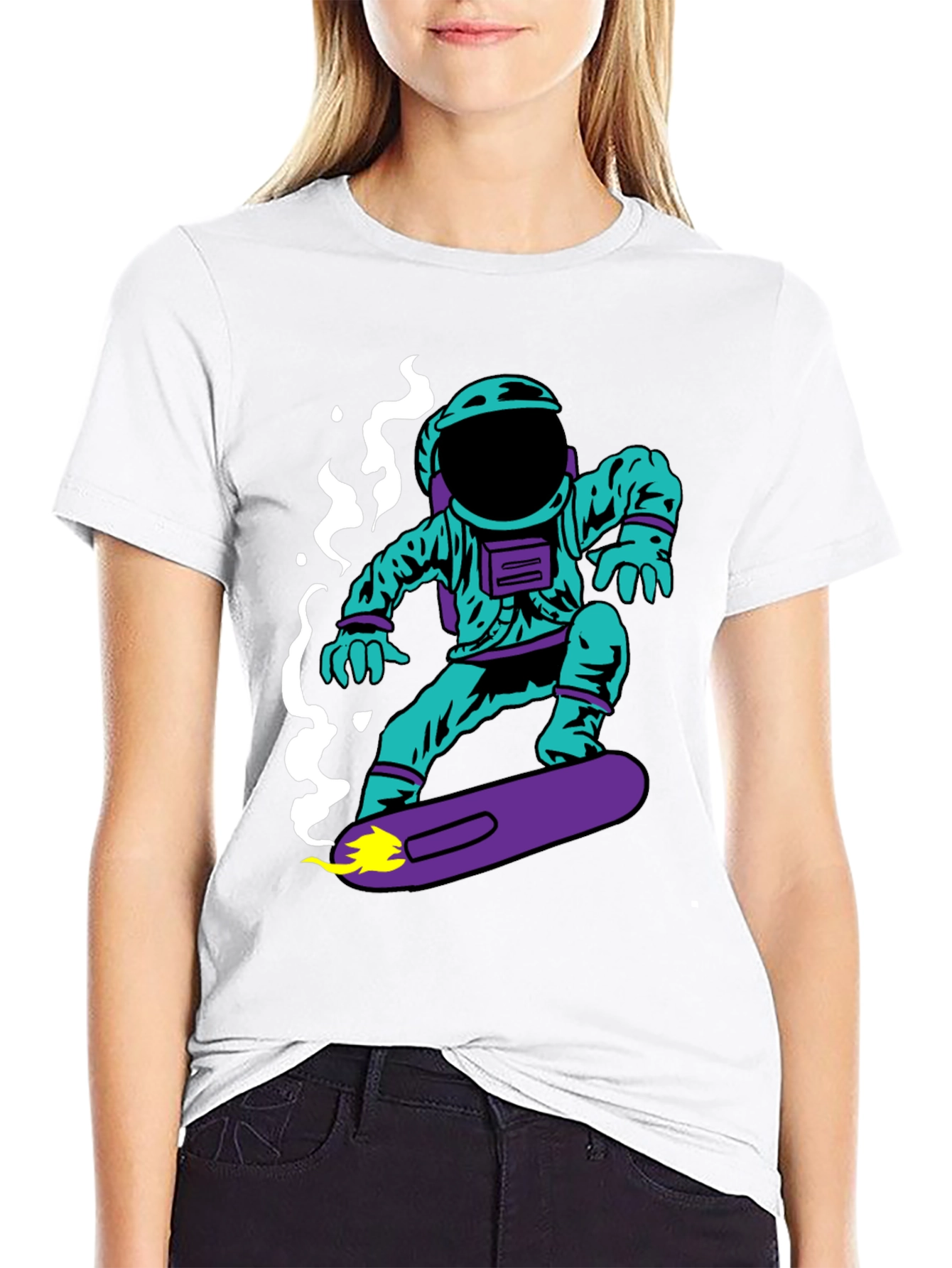 Astronaut on Skateboard Graphic T-Shirt