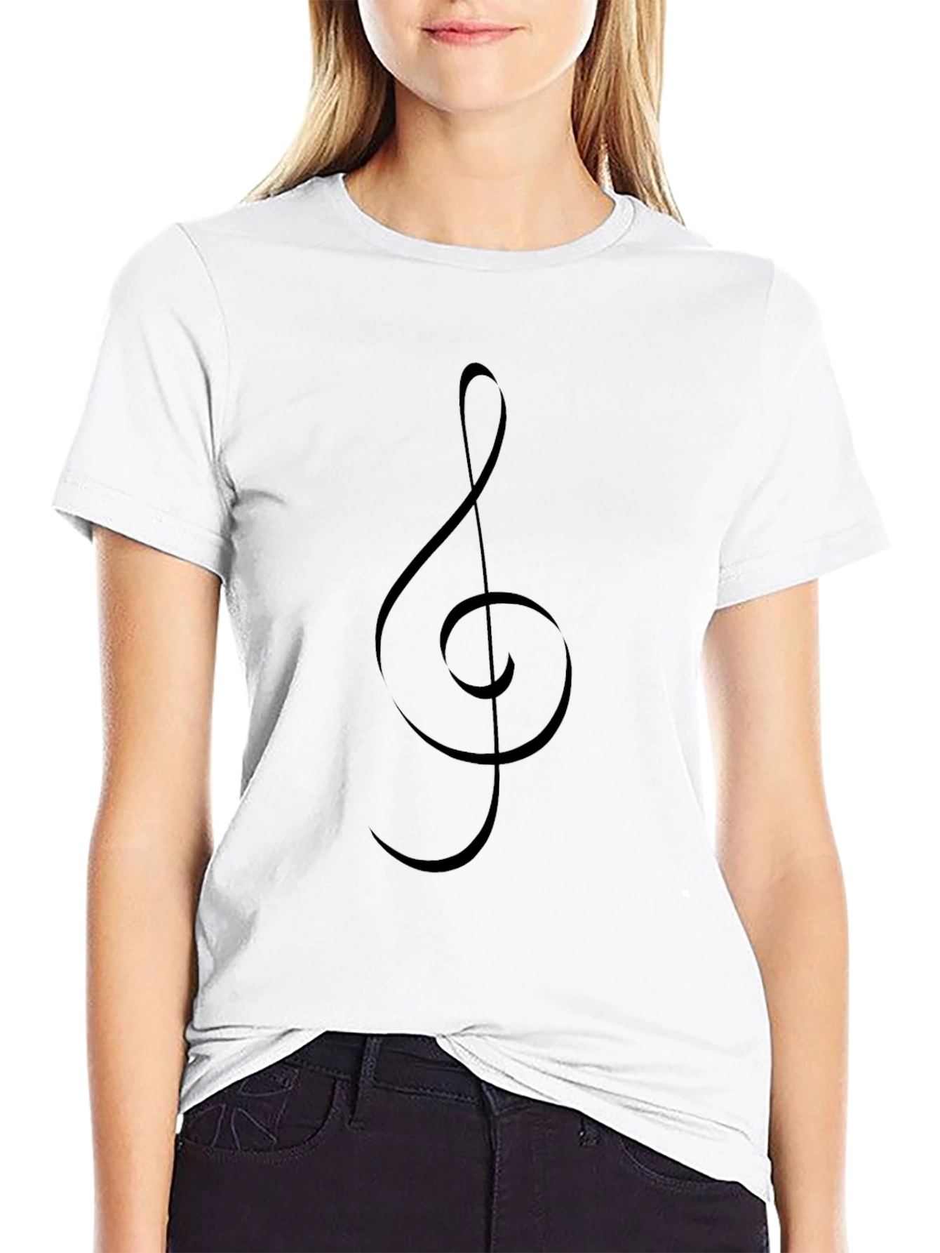 Treble Clef Black Tee - Music Lovers Style