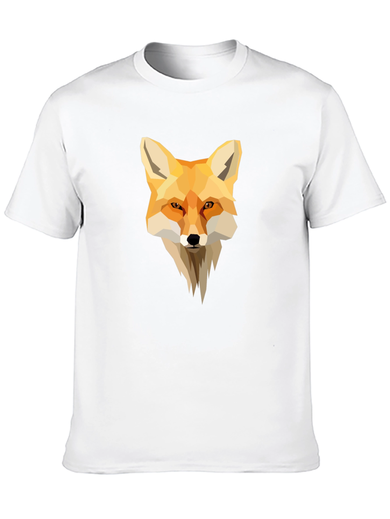 Geometric Fox Graphic Black T-Shirt