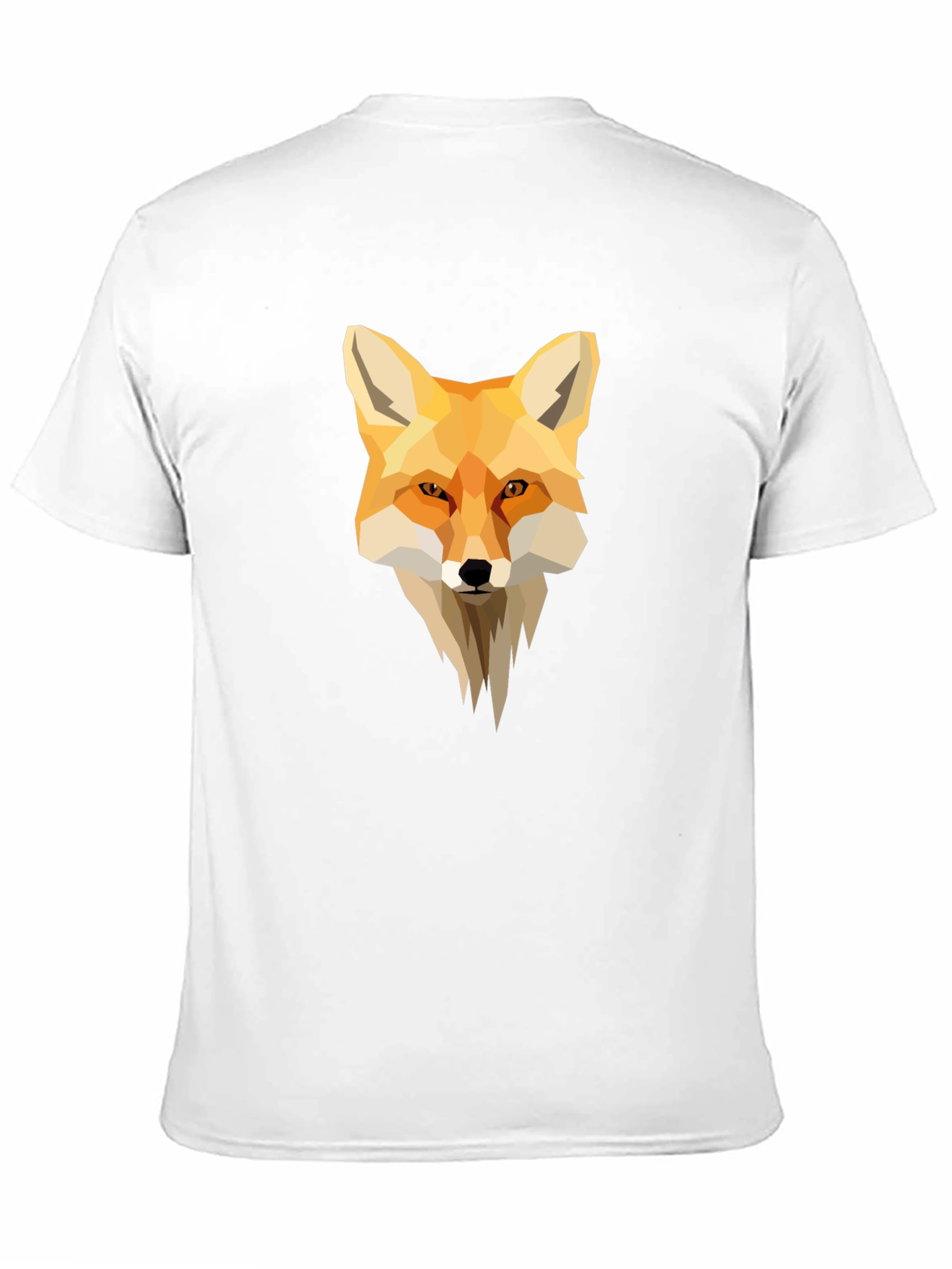 Geometric Fox Graphic Black T-Shirt