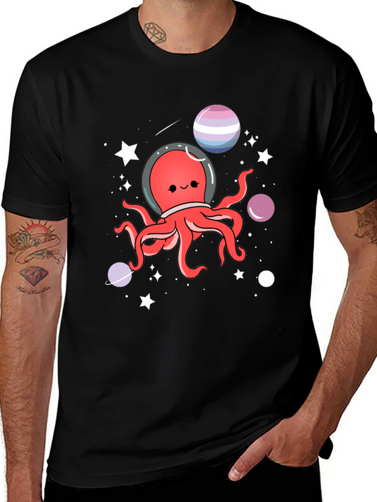 Astronaut Octopus T-Shirt - Space Kawaii Design