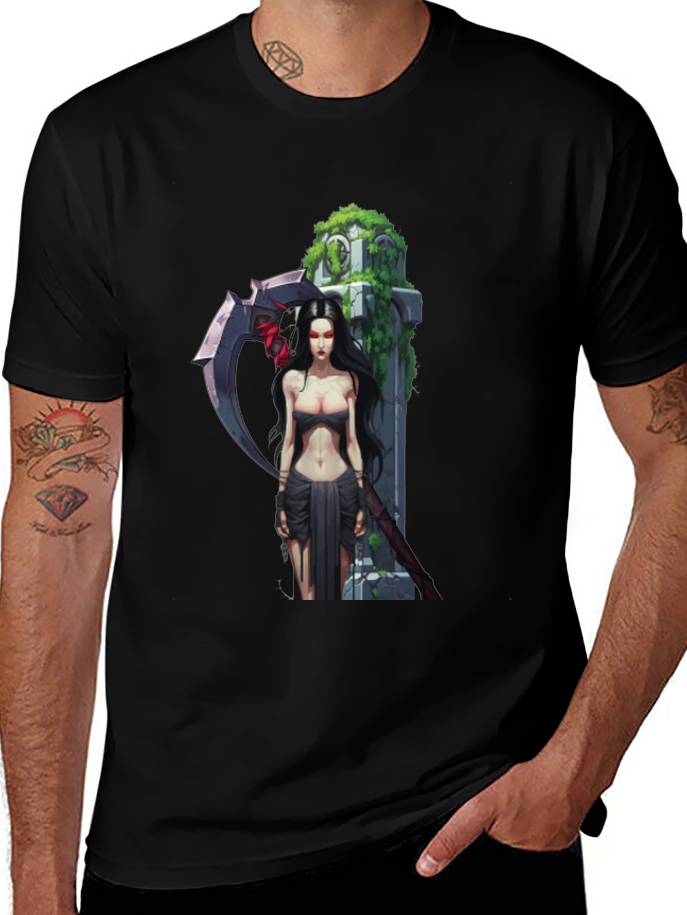 Grim Reaper Graphic T-Shirt - Dark Fantasy Design