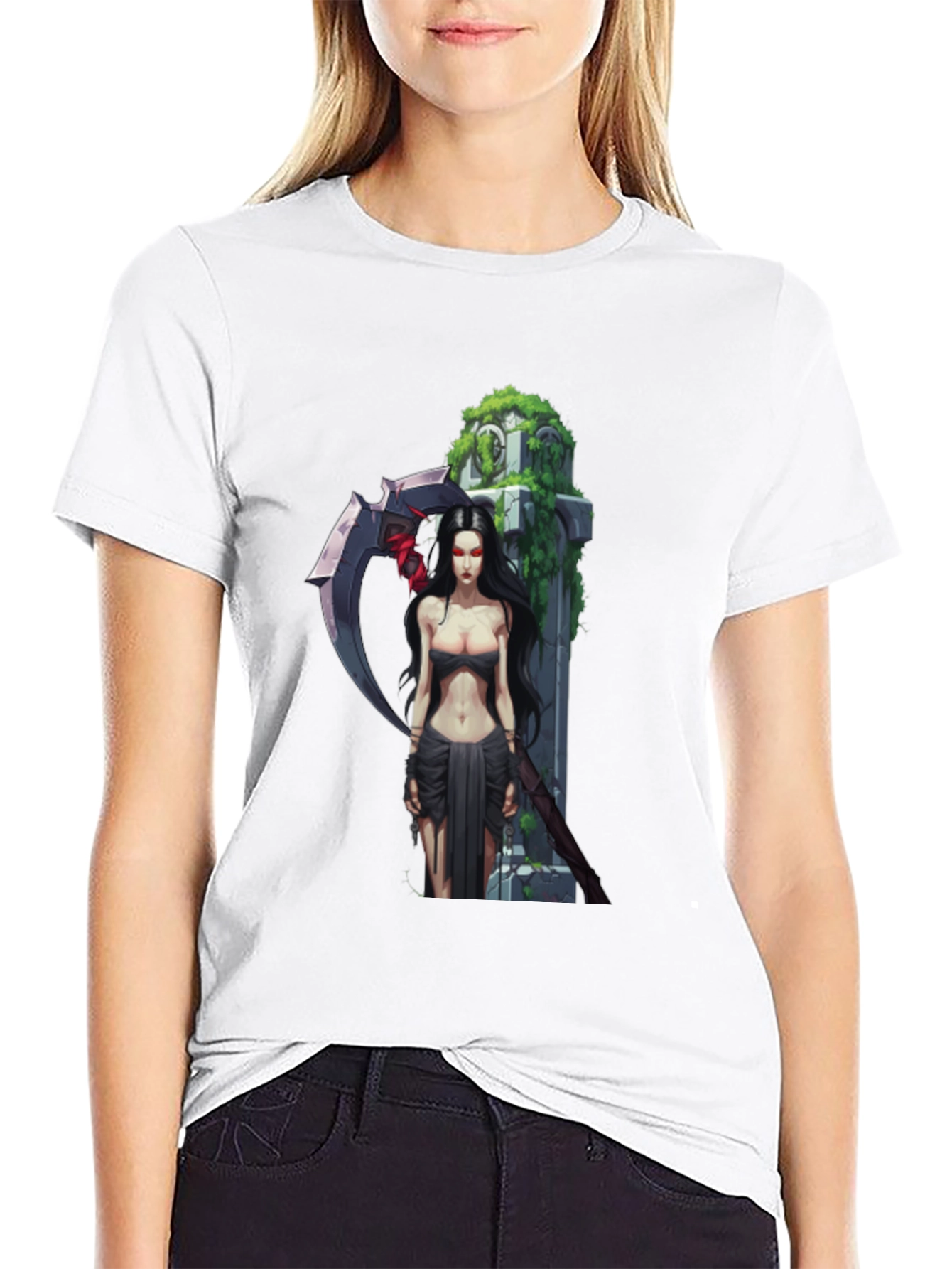 Grim Reaper Graphic T-Shirt - Dark Fantasy Design