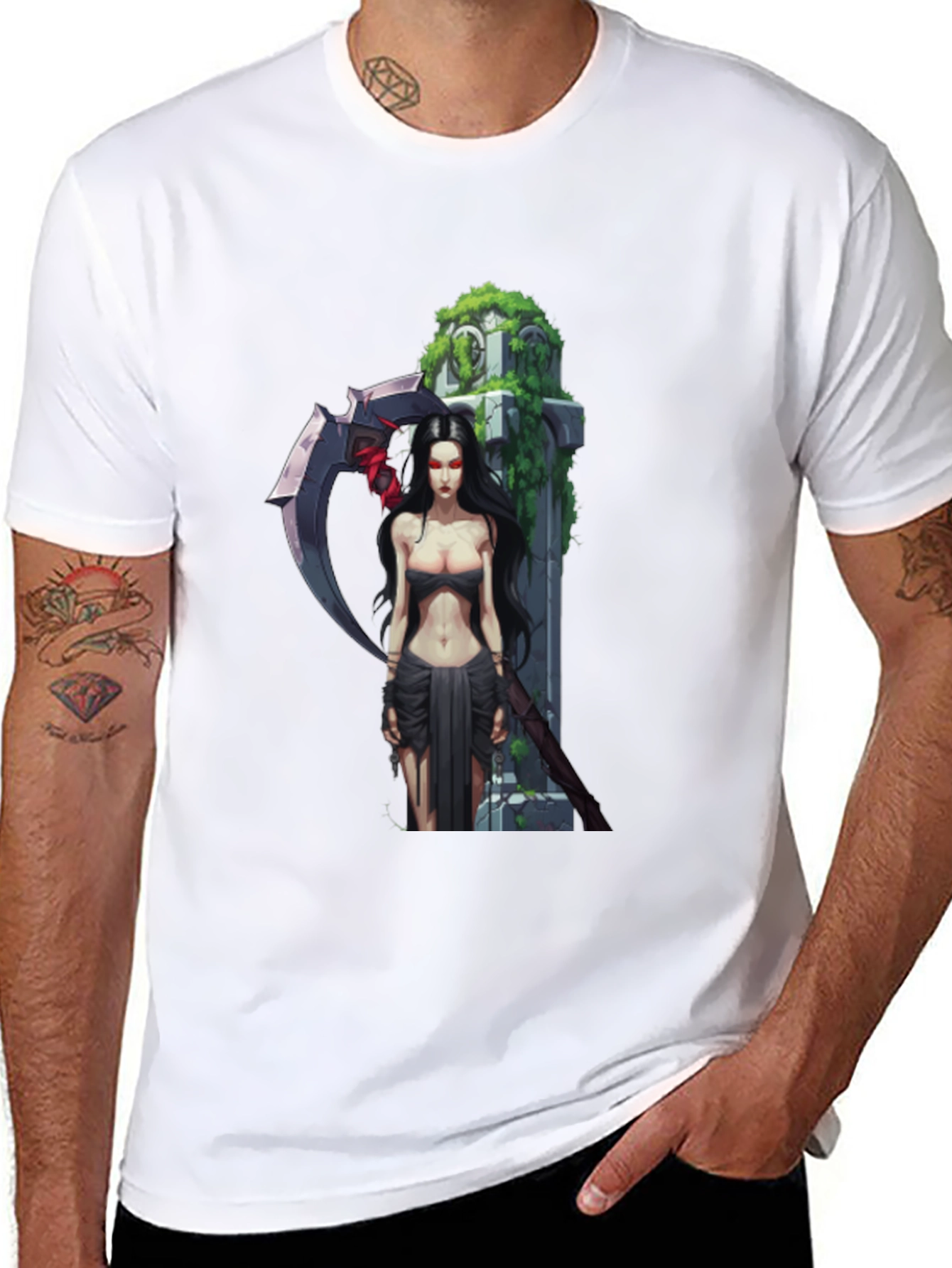 Grim Reaper Graphic T-Shirt - Dark Fantasy Design