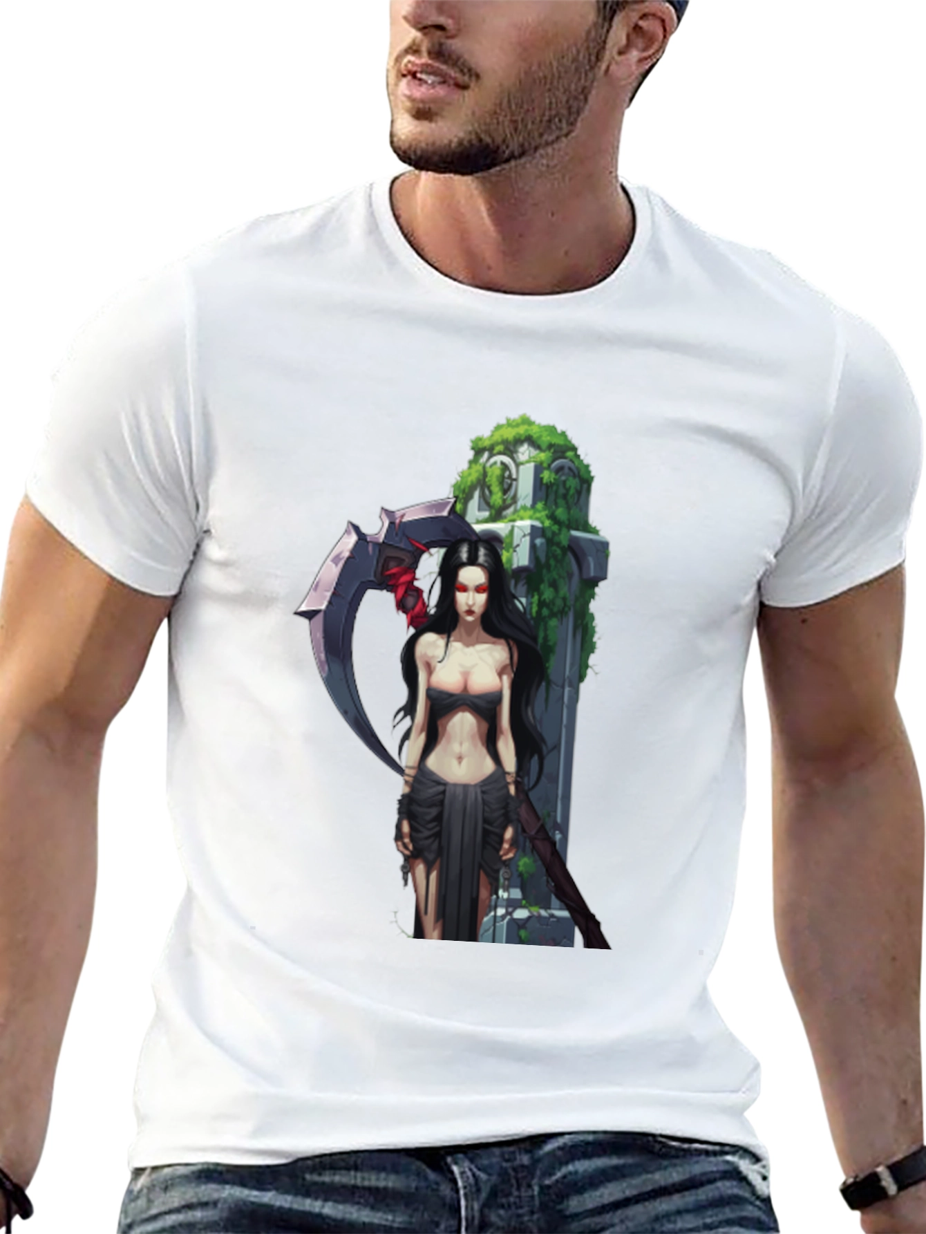 Grim Reaper Graphic T-Shirt - Dark Fantasy Design