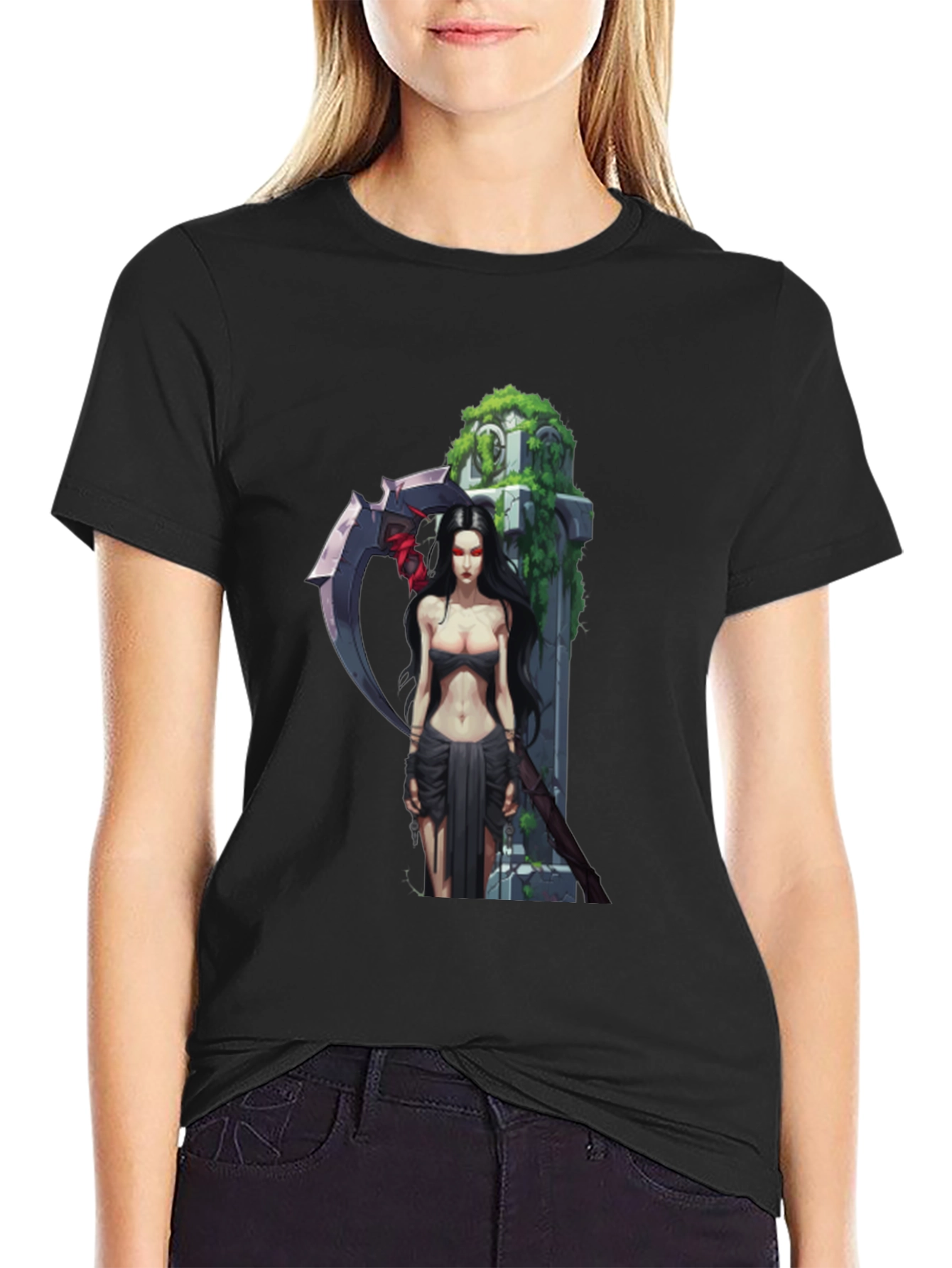 Grim Reaper Graphic T-Shirt - Dark Fantasy Design
