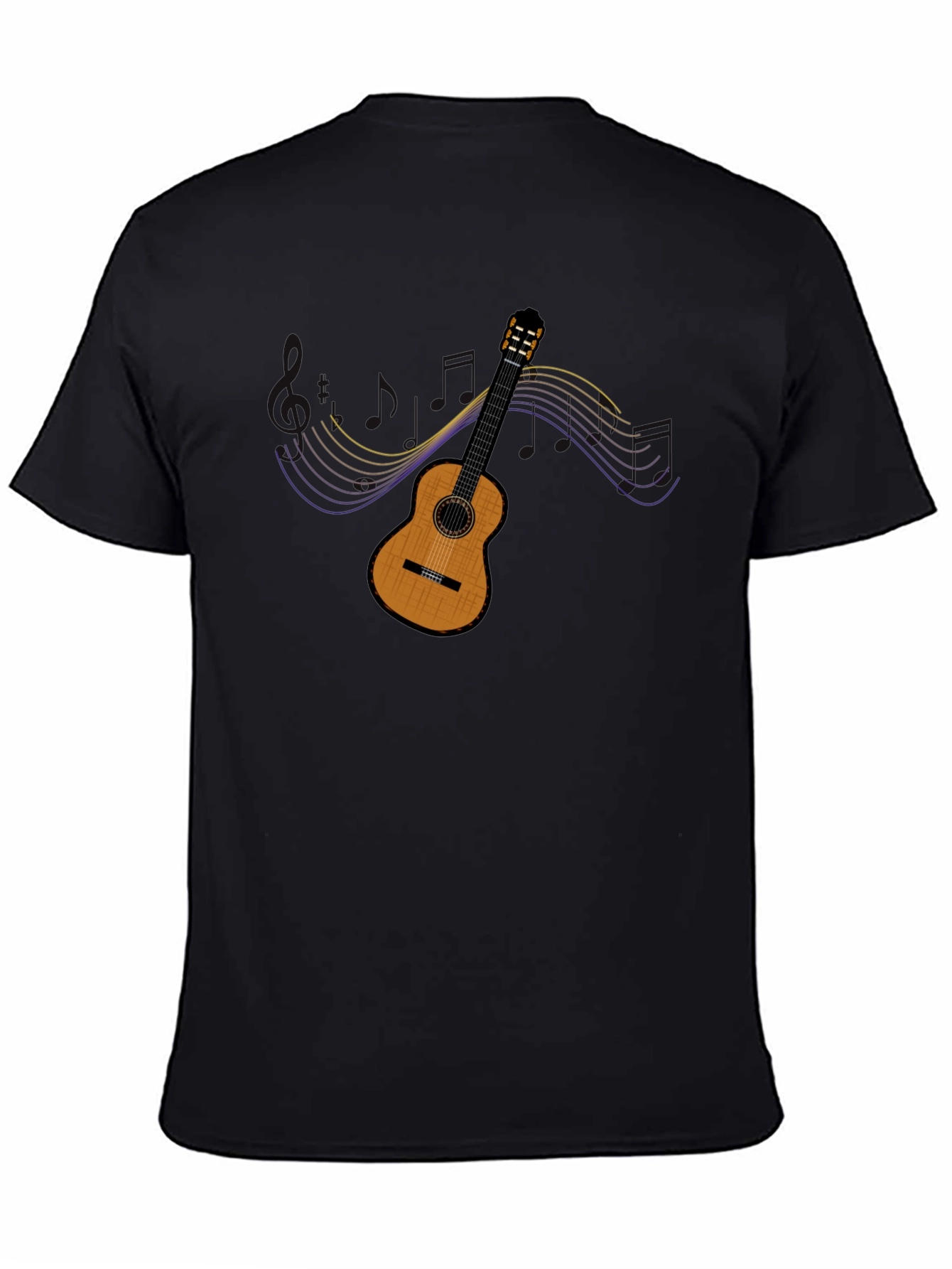 Guitar Music Graphic Black T-Shirt