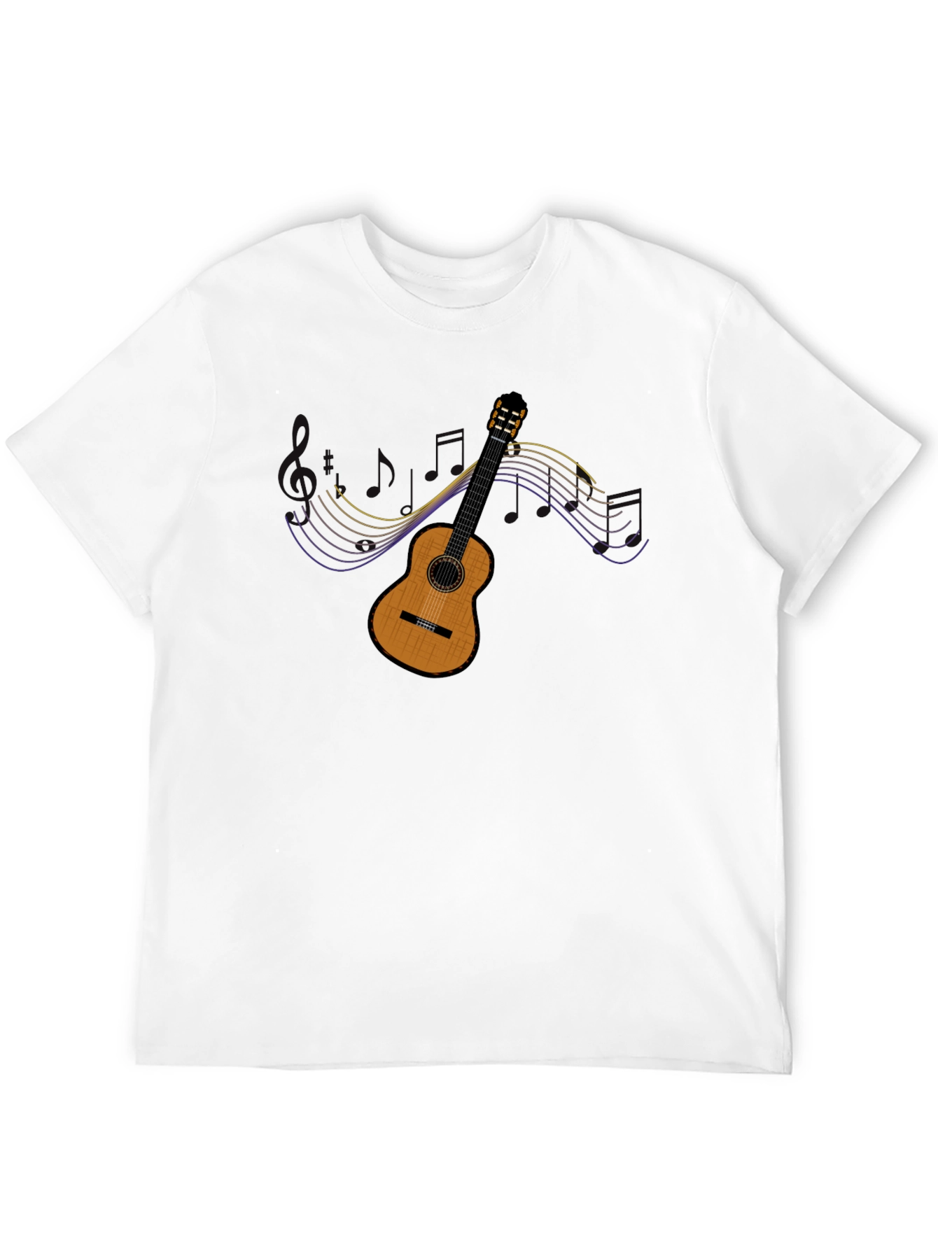 Guitar Music Graphic Black T-Shirt