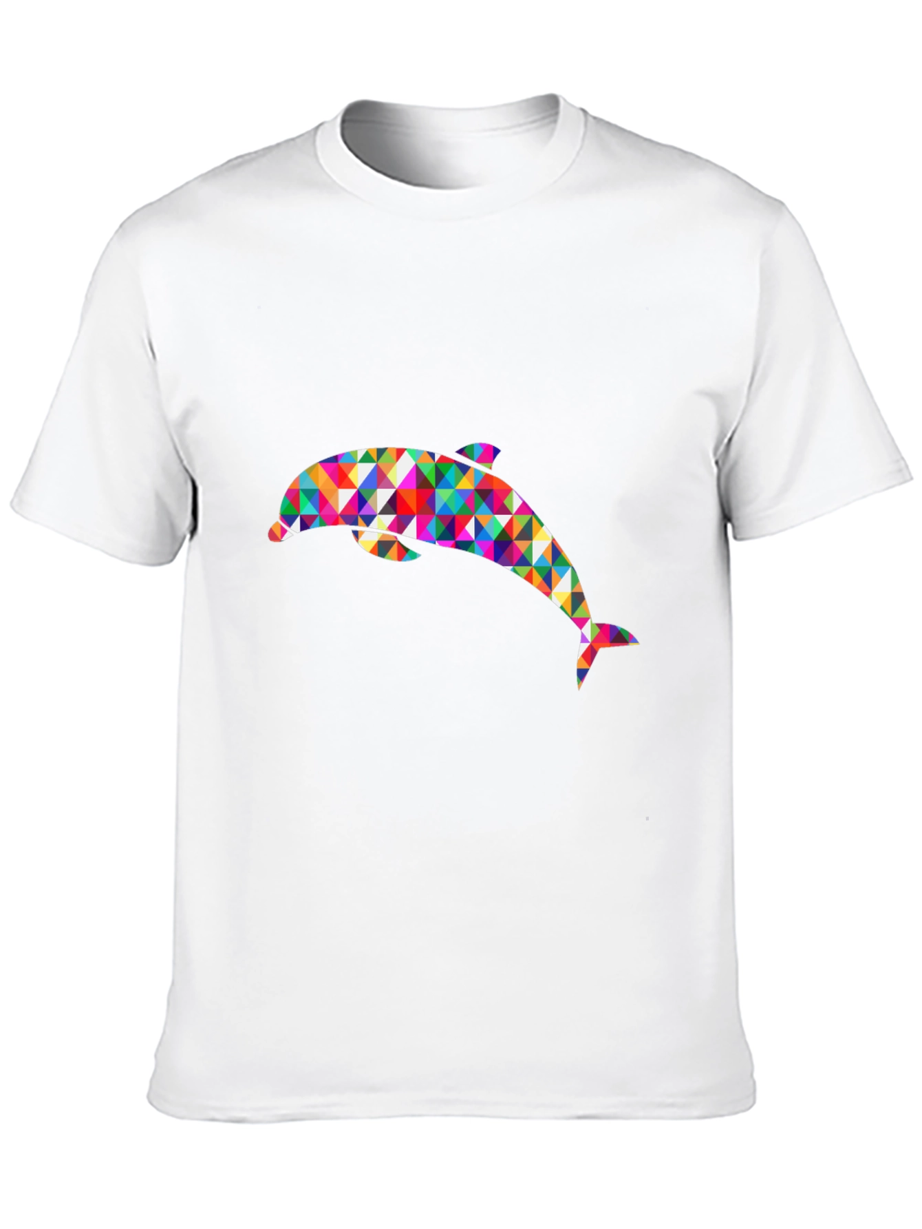 Geometric Dolphin T-Shirt - Black