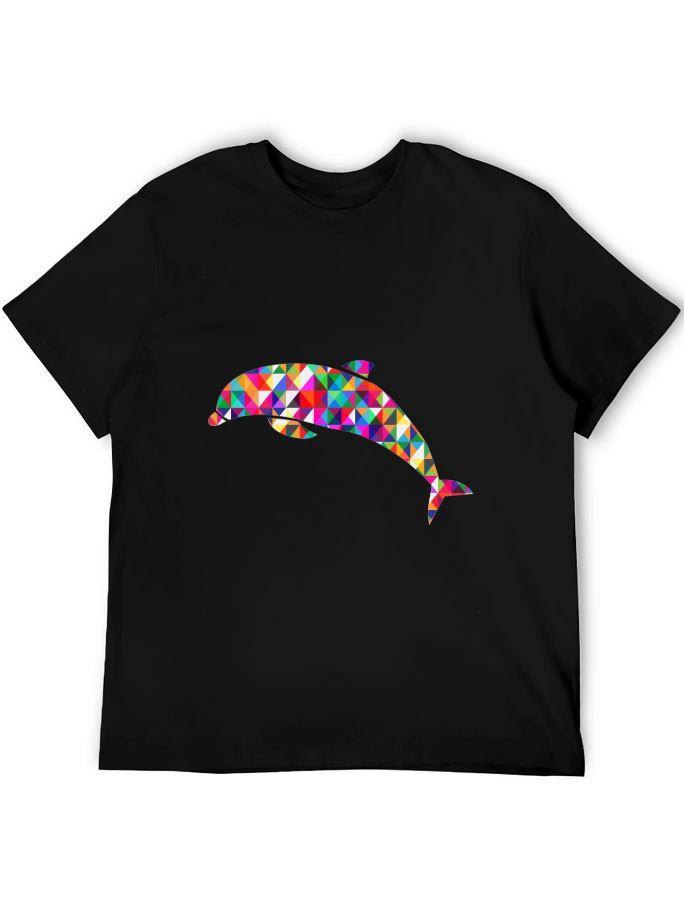 Geometric Dolphin T-Shirt - Black