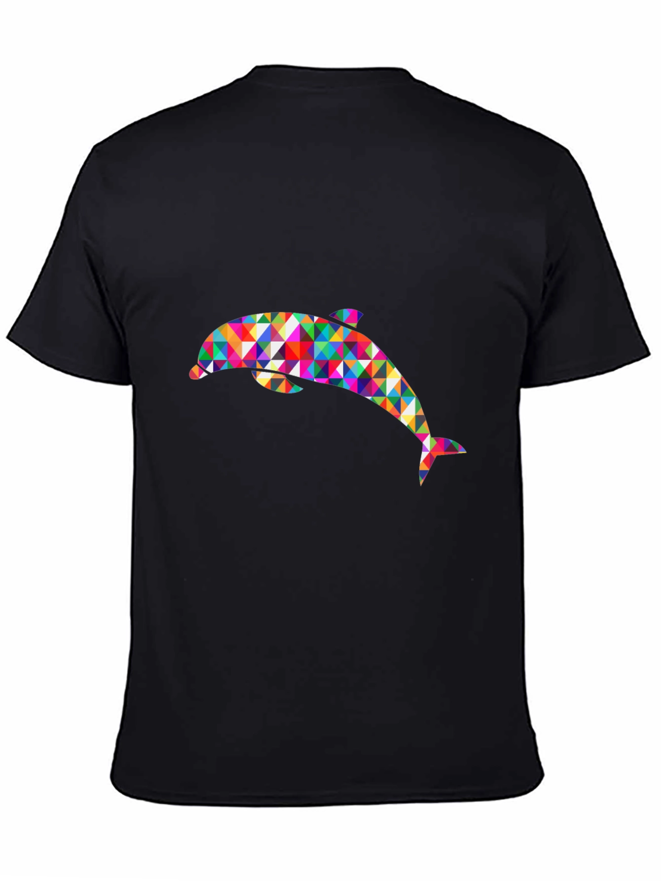 Geometric Dolphin T-Shirt - Black