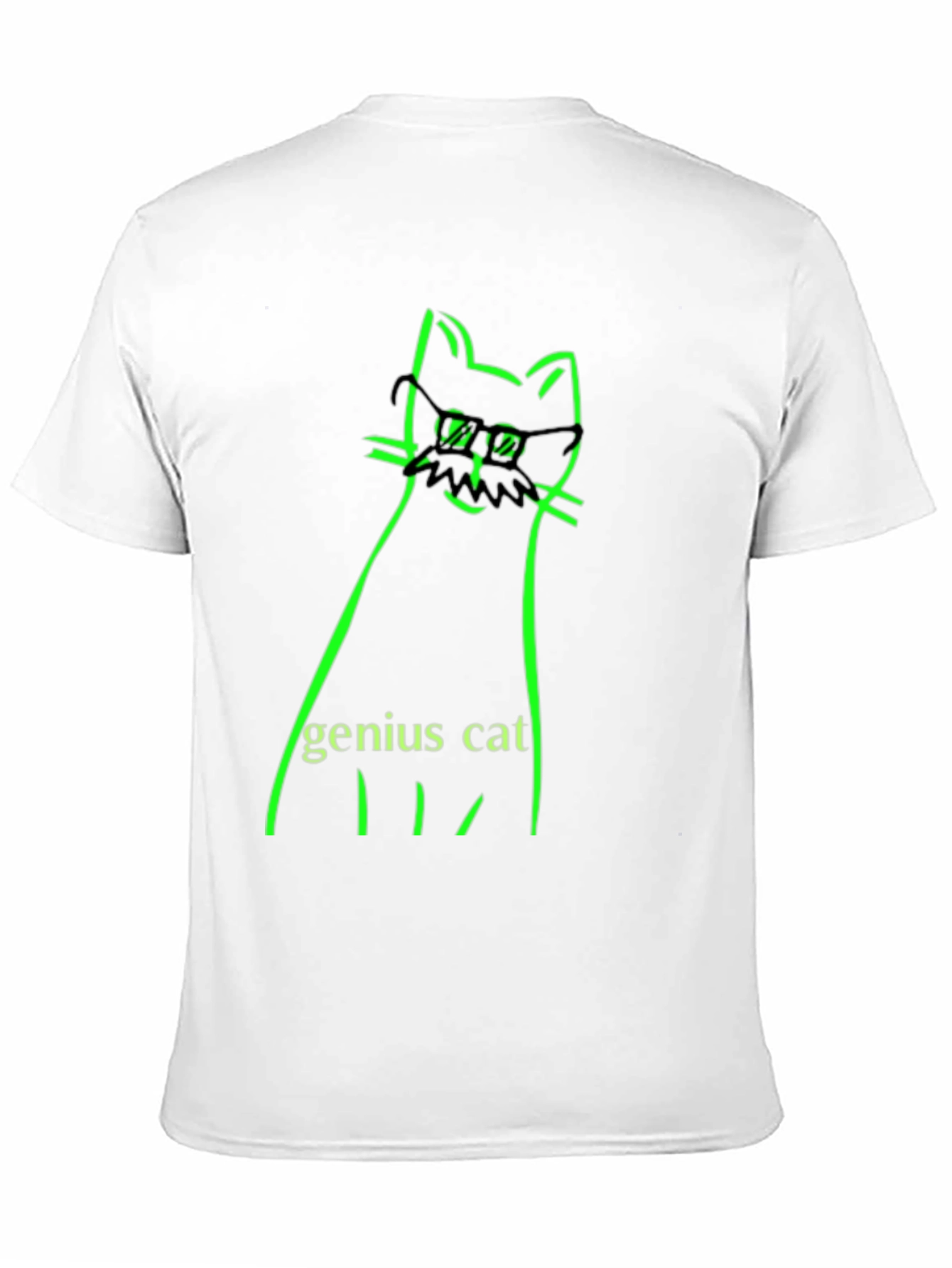 Genius Cat Black T-Shirt - Whimsical & Clever Design