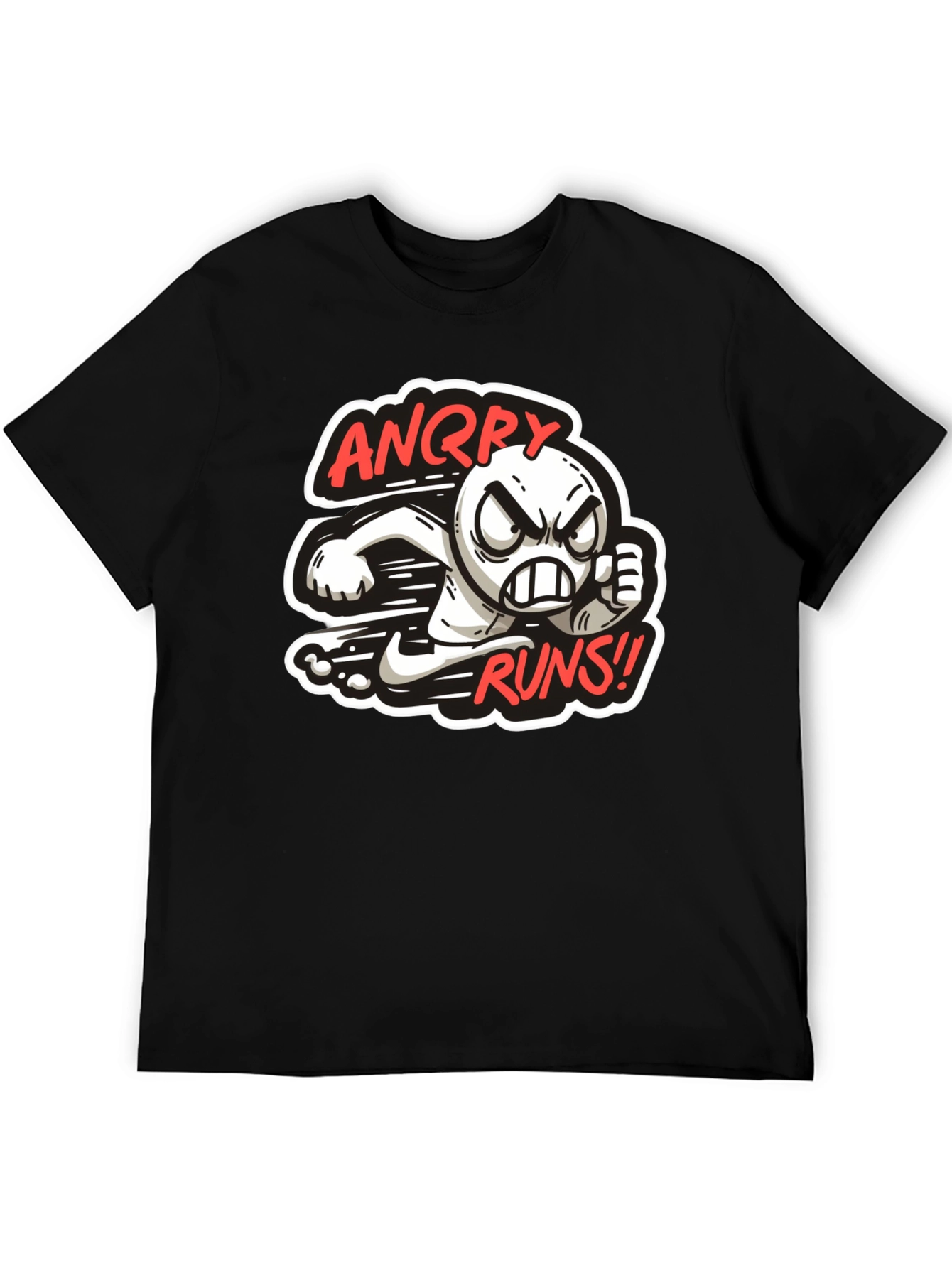 Angry Runs T-Shirt - Mens Black Graphic Tee