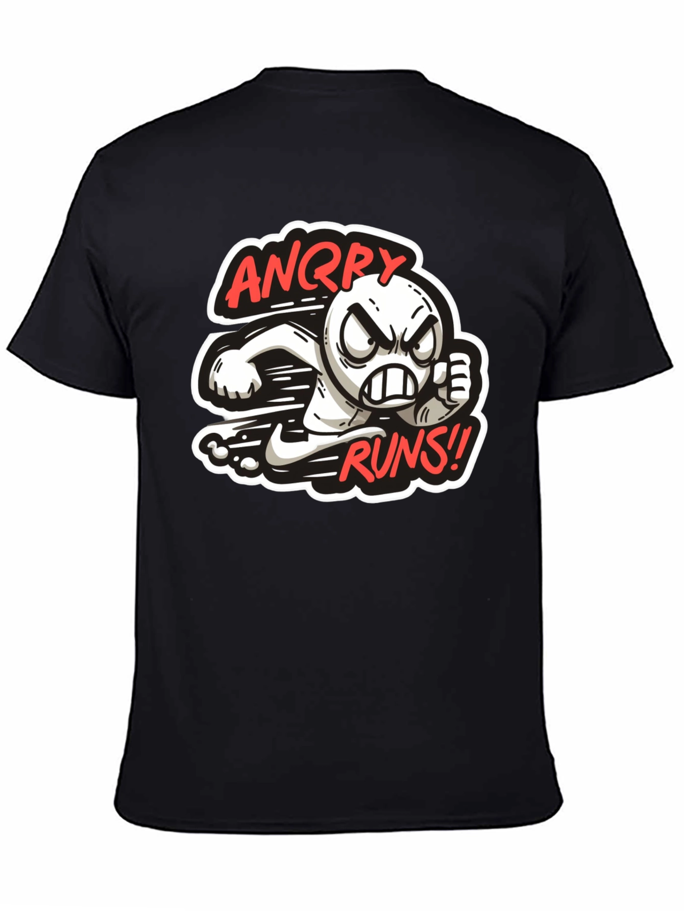 Angry Runs T-Shirt - Mens Black Graphic Tee