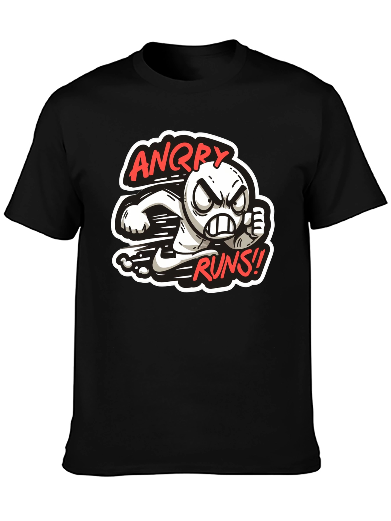 Angry Runs T-Shirt - Mens Black Graphic Tee