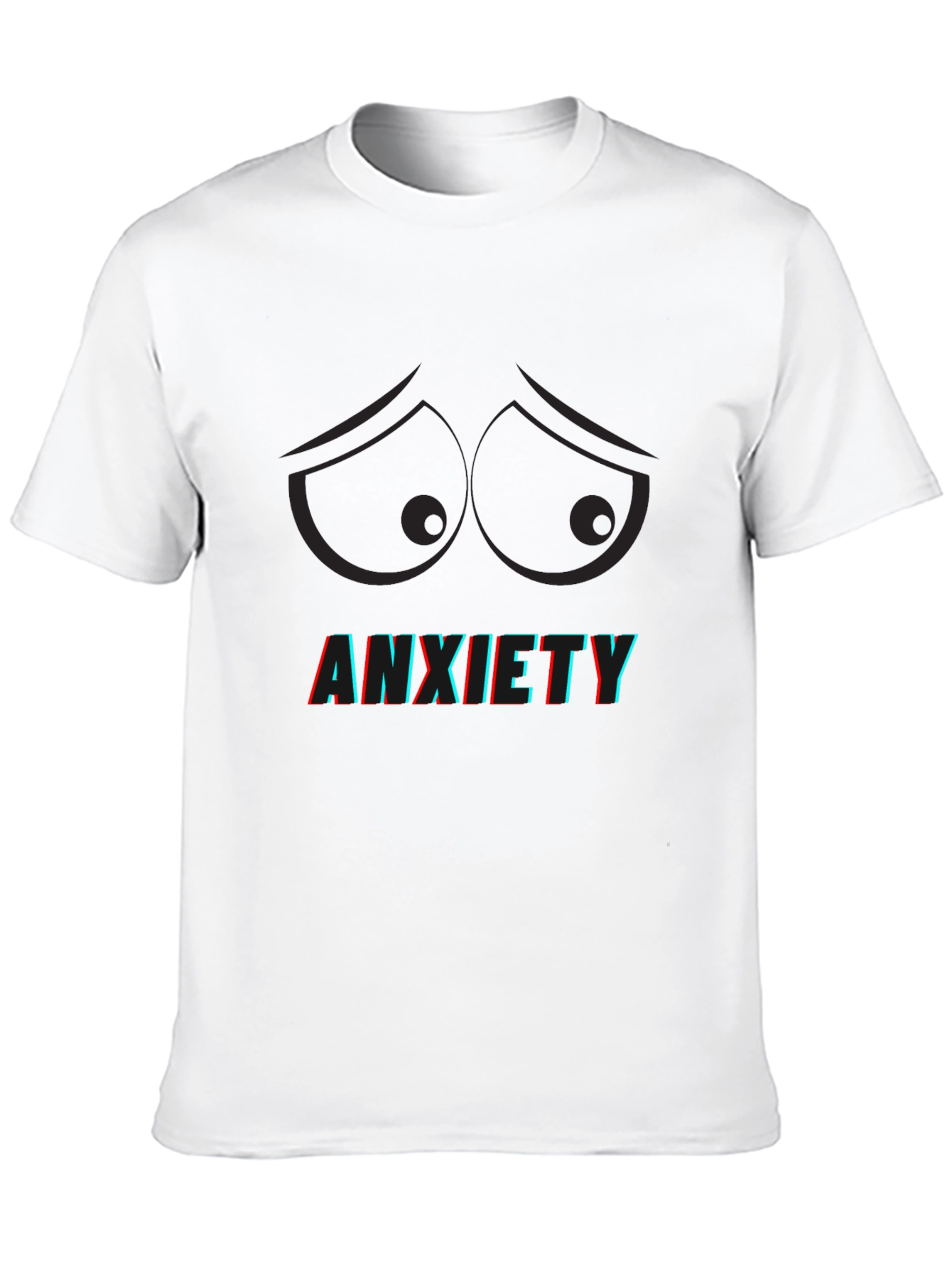 Anxiety Graphic Tee - Sad Eyes Black T-Shirt