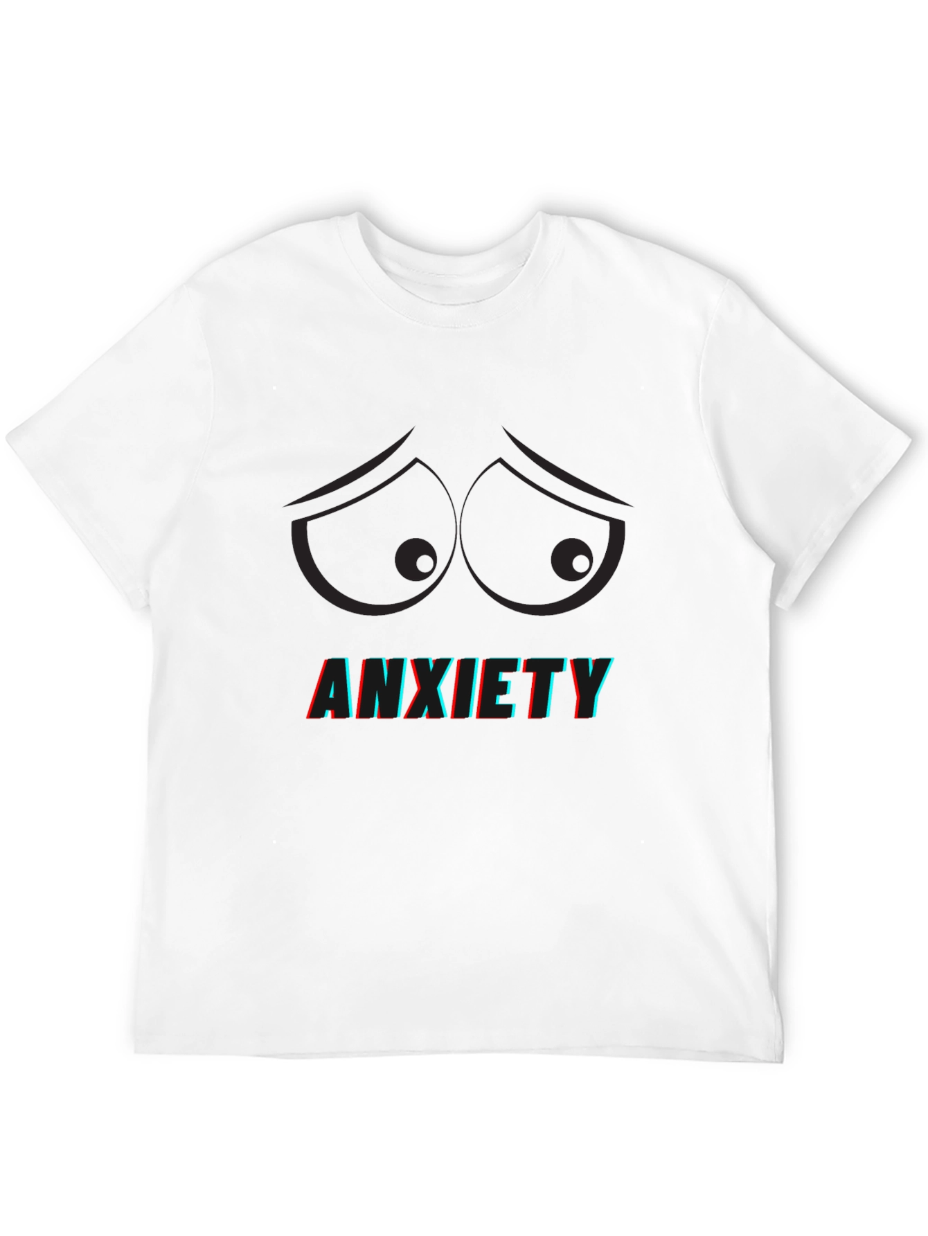 Anxiety Graphic Tee - Sad Eyes Black T-Shirt