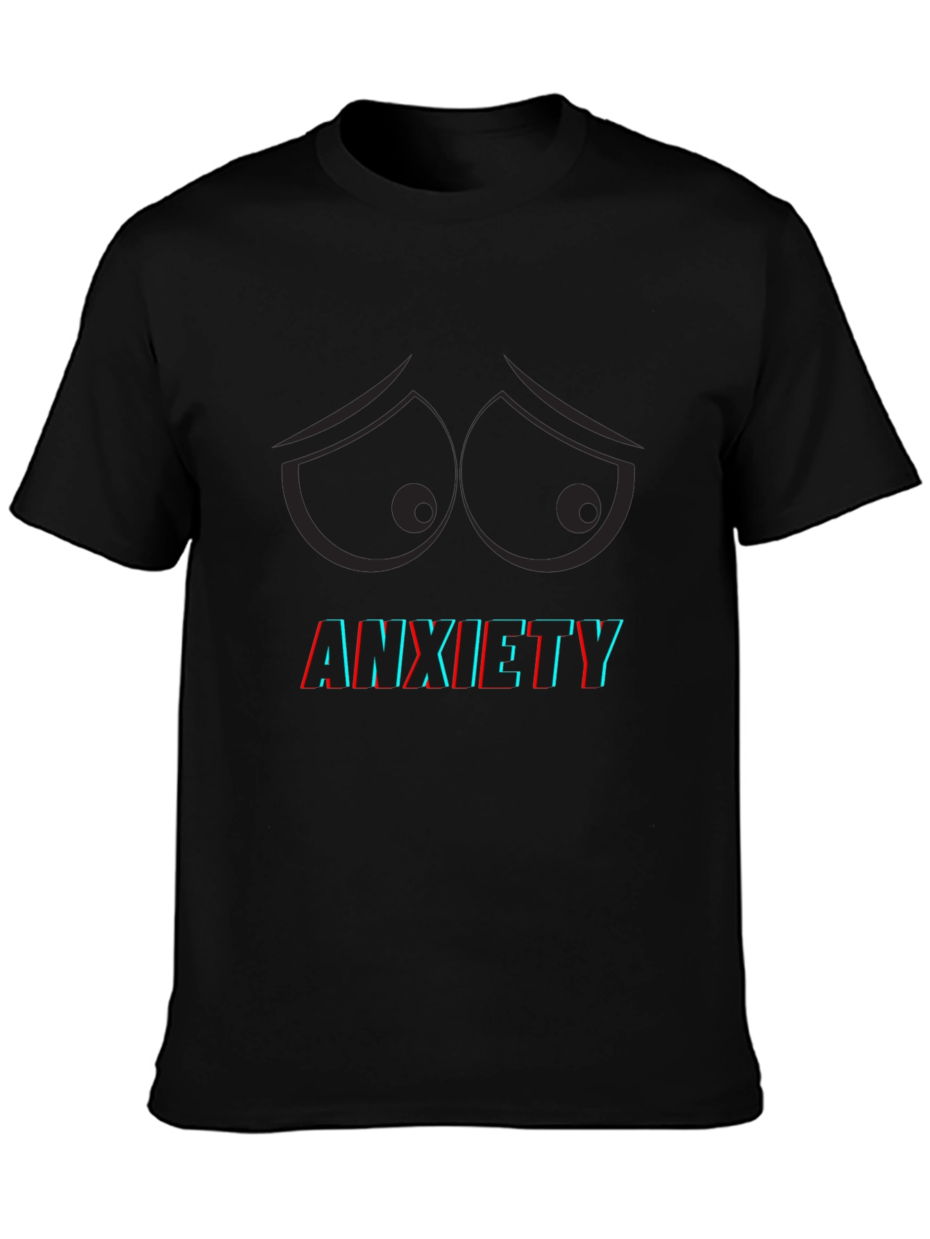 Anxiety Graphic Tee - Sad Eyes Black T-Shirt