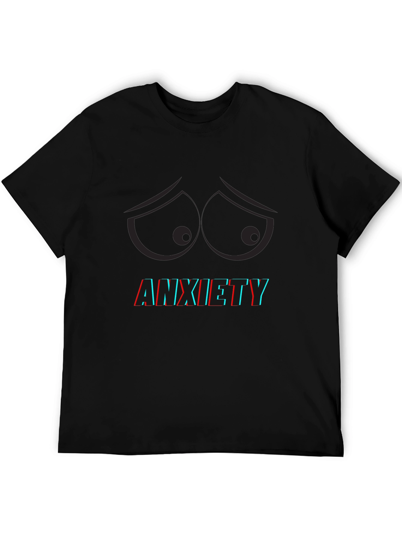 Anxiety Graphic Tee - Sad Eyes Black T-Shirt