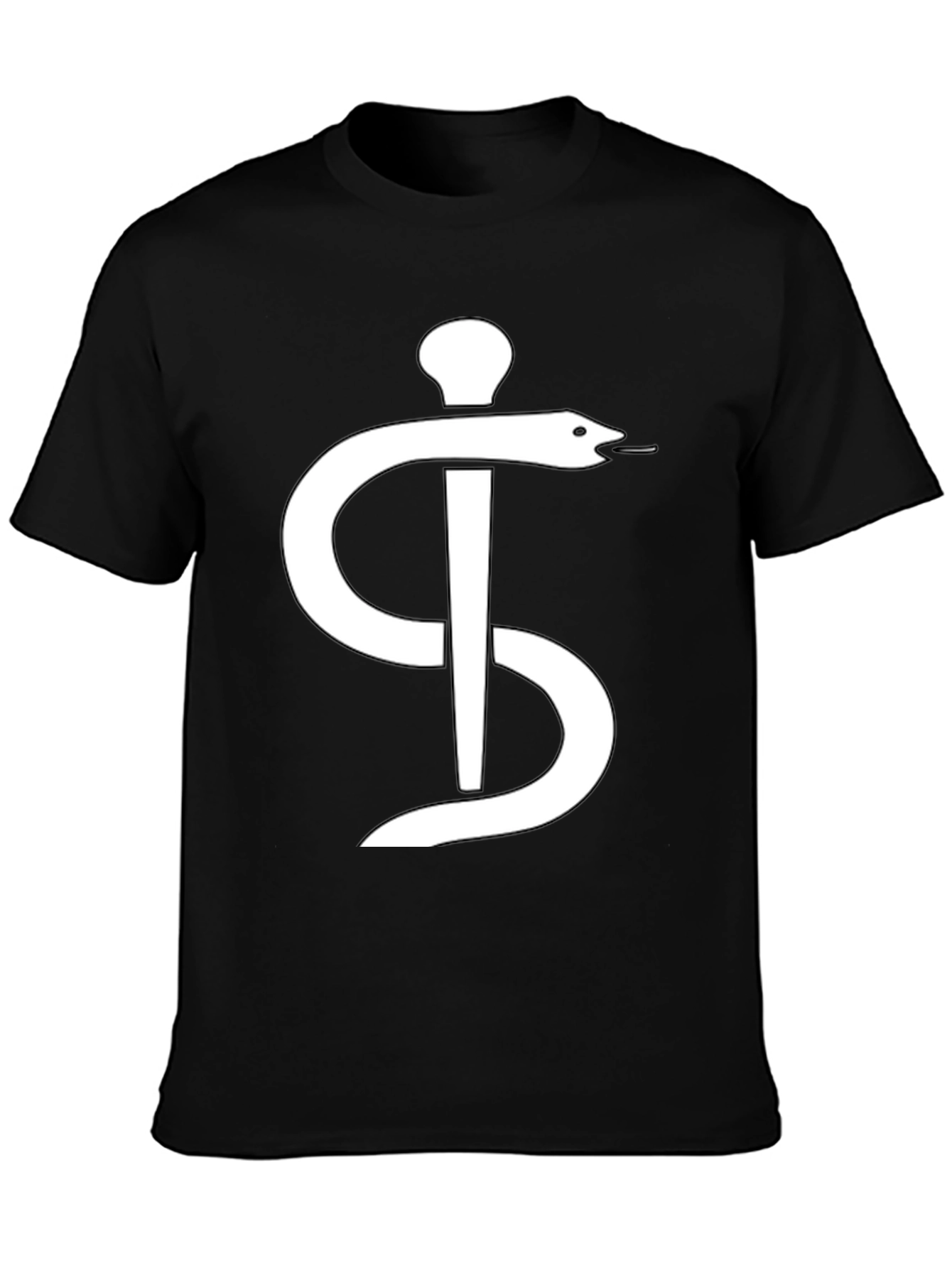 Aesculapius Snake Rod Black Graphic Tee