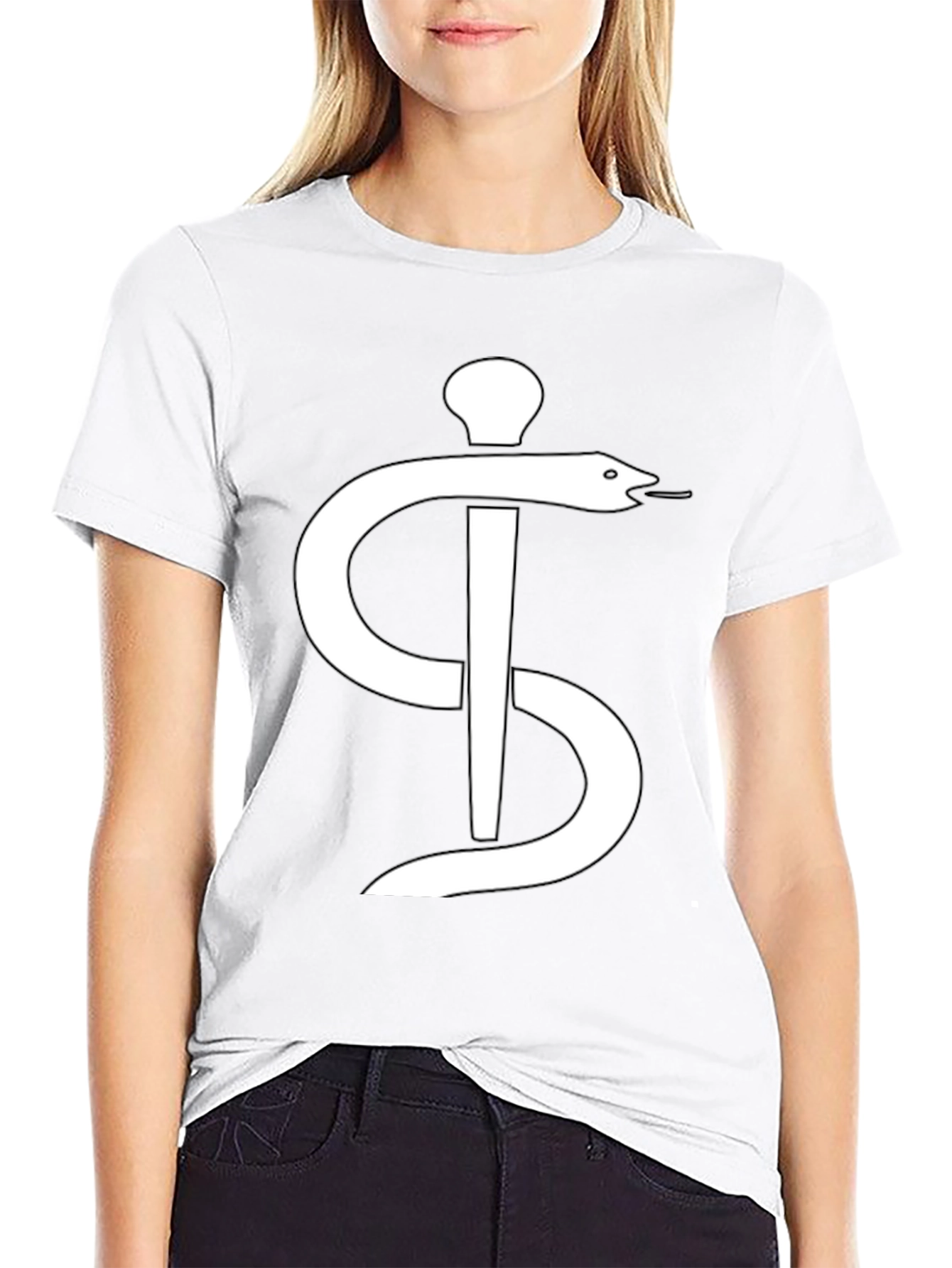Aesculapius Snake Rod Black Graphic Tee