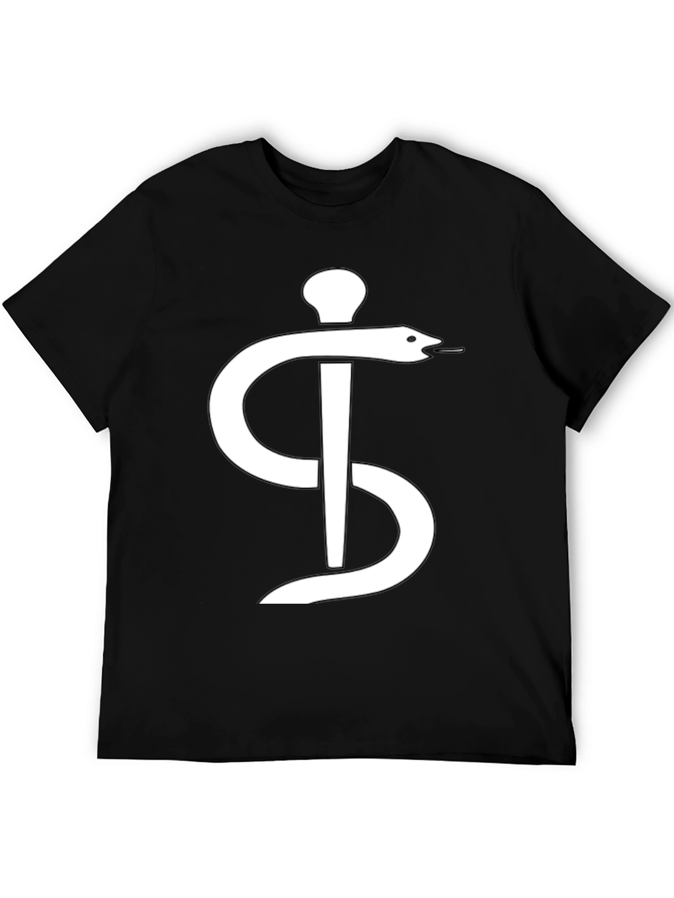 Aesculapius Snake Rod Black Graphic Tee