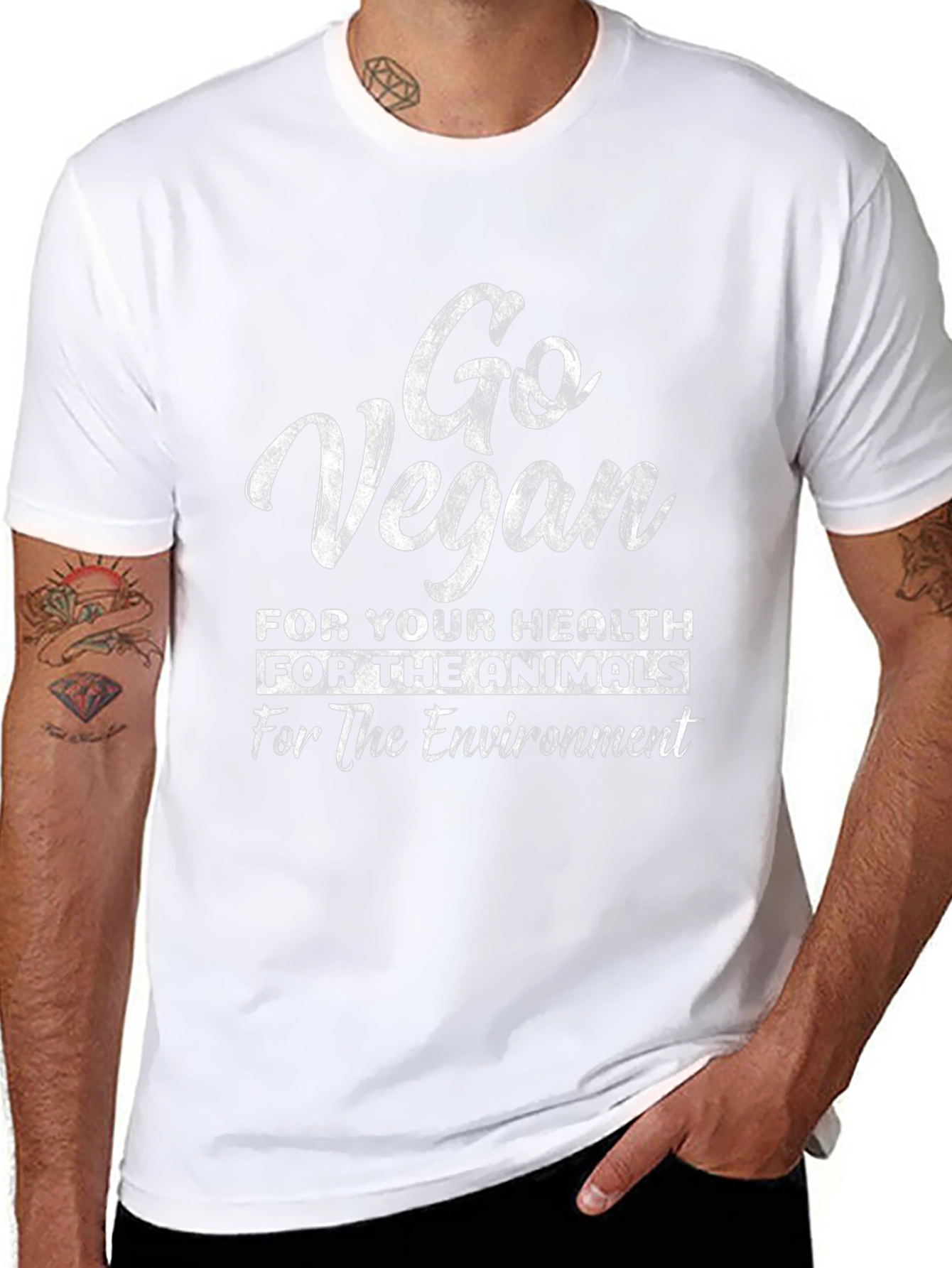 Go Vegan T-Shirt - Health Animals Environment