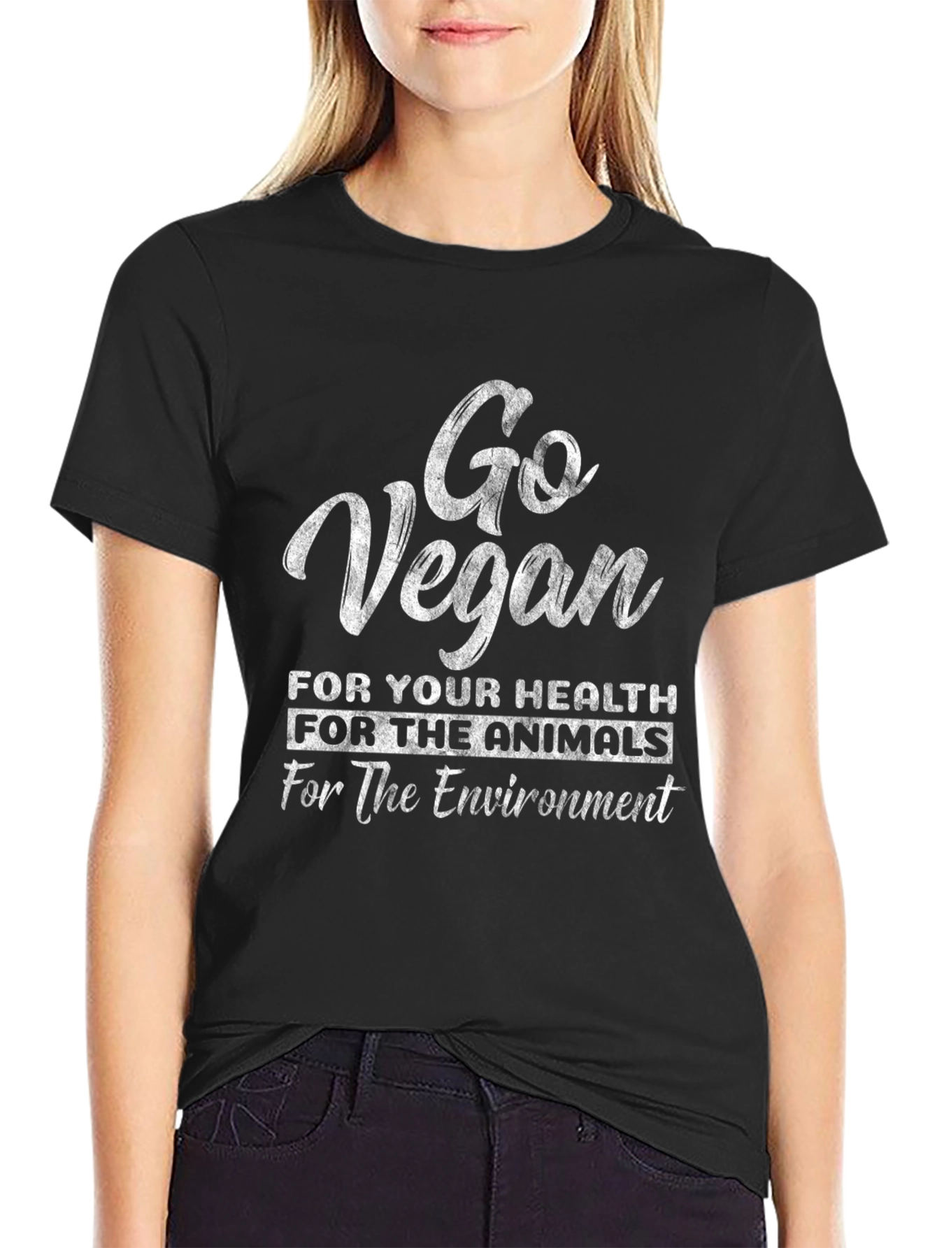 Go Vegan T-Shirt - Health Animals Environment