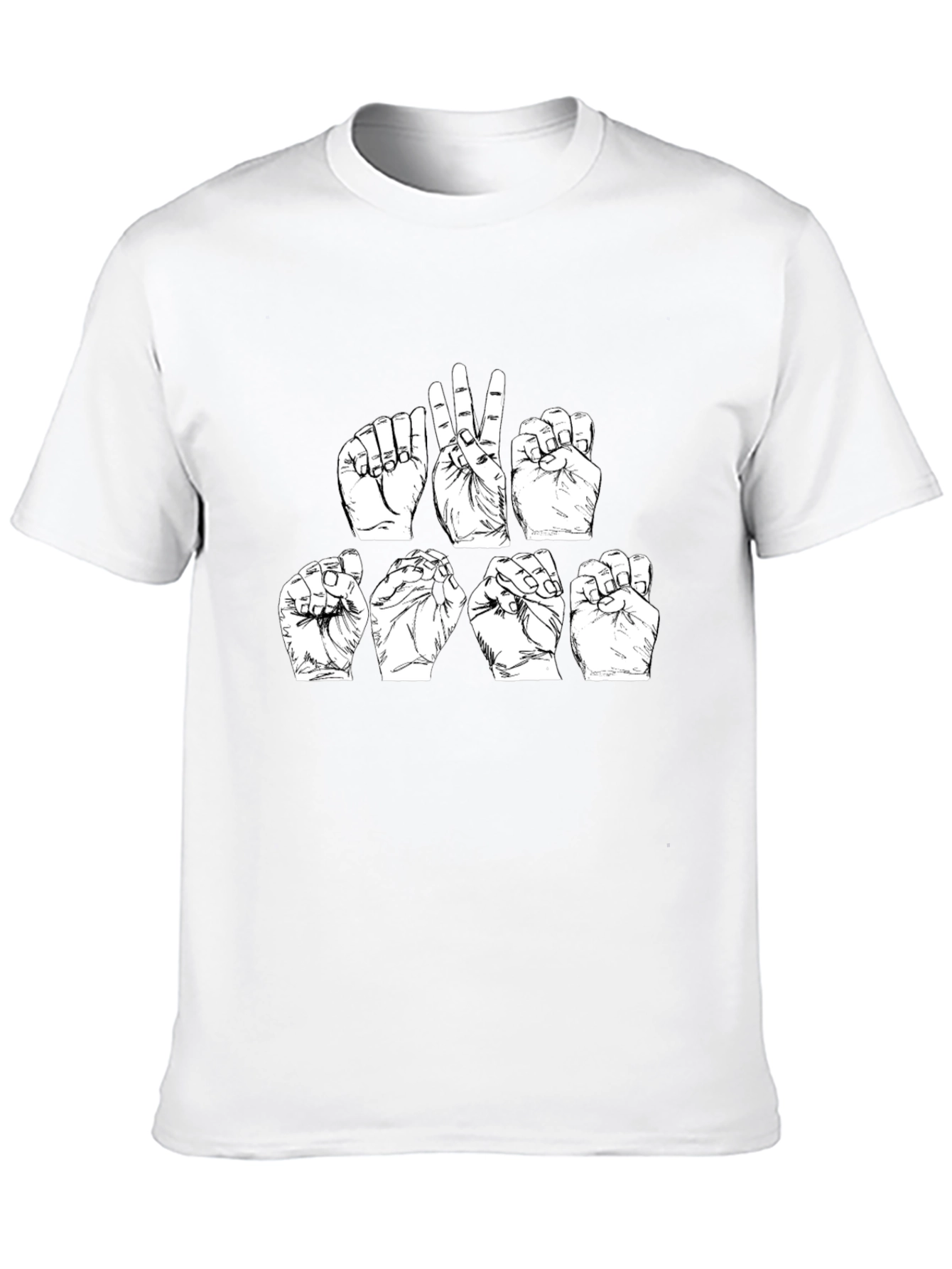 ASL Sign Language T-Shirt - Black Cotton Tee