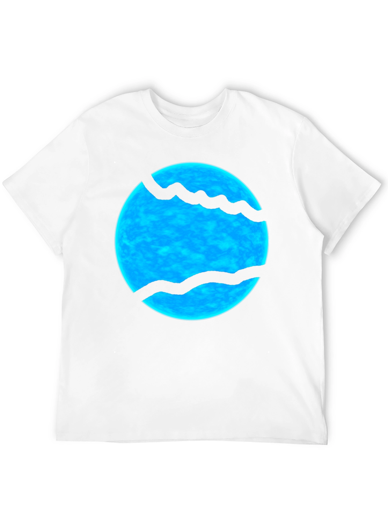 Abstract Blue Sphere Graphic Print Black T-Shirt