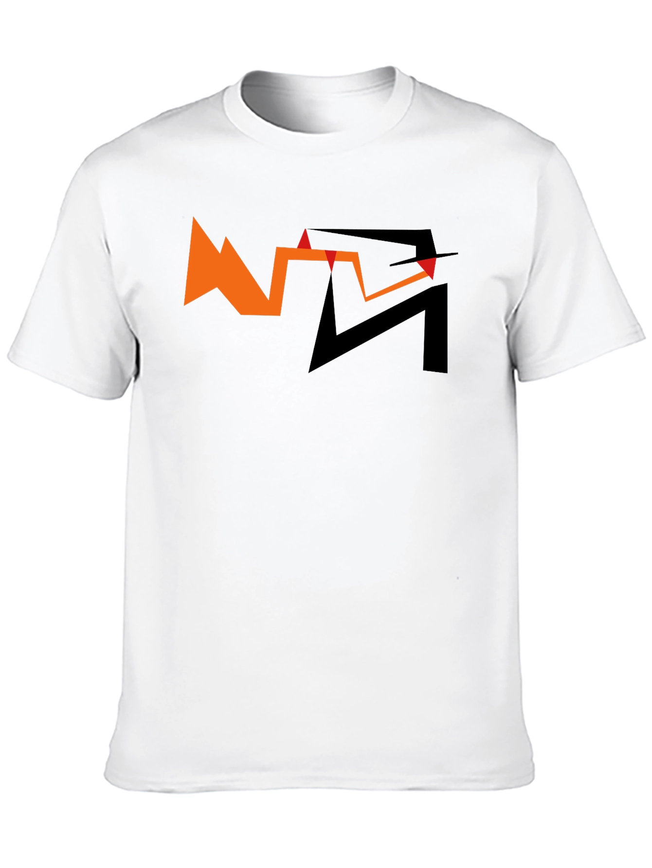 Abstract Graphic Tee - Orange and Black Design
