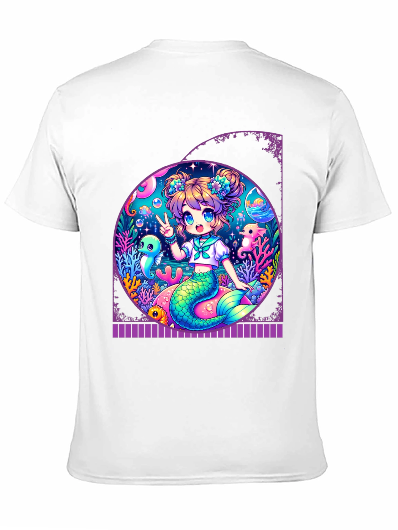 Anime Mermaid T-Shirt - Kawaii Ocean Design