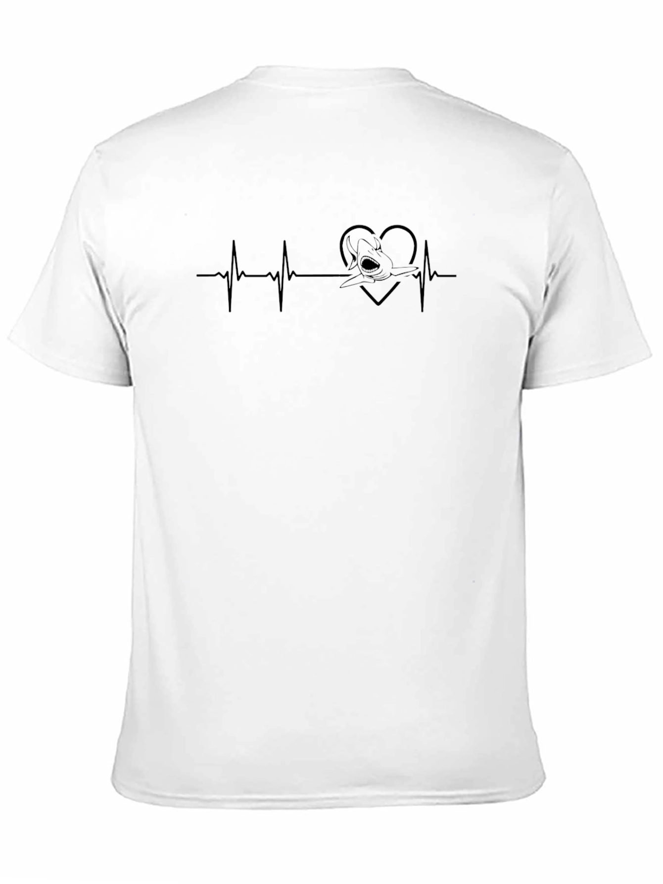 Heartbeat Shark Tee - Mens Black Graphic T-Shirt