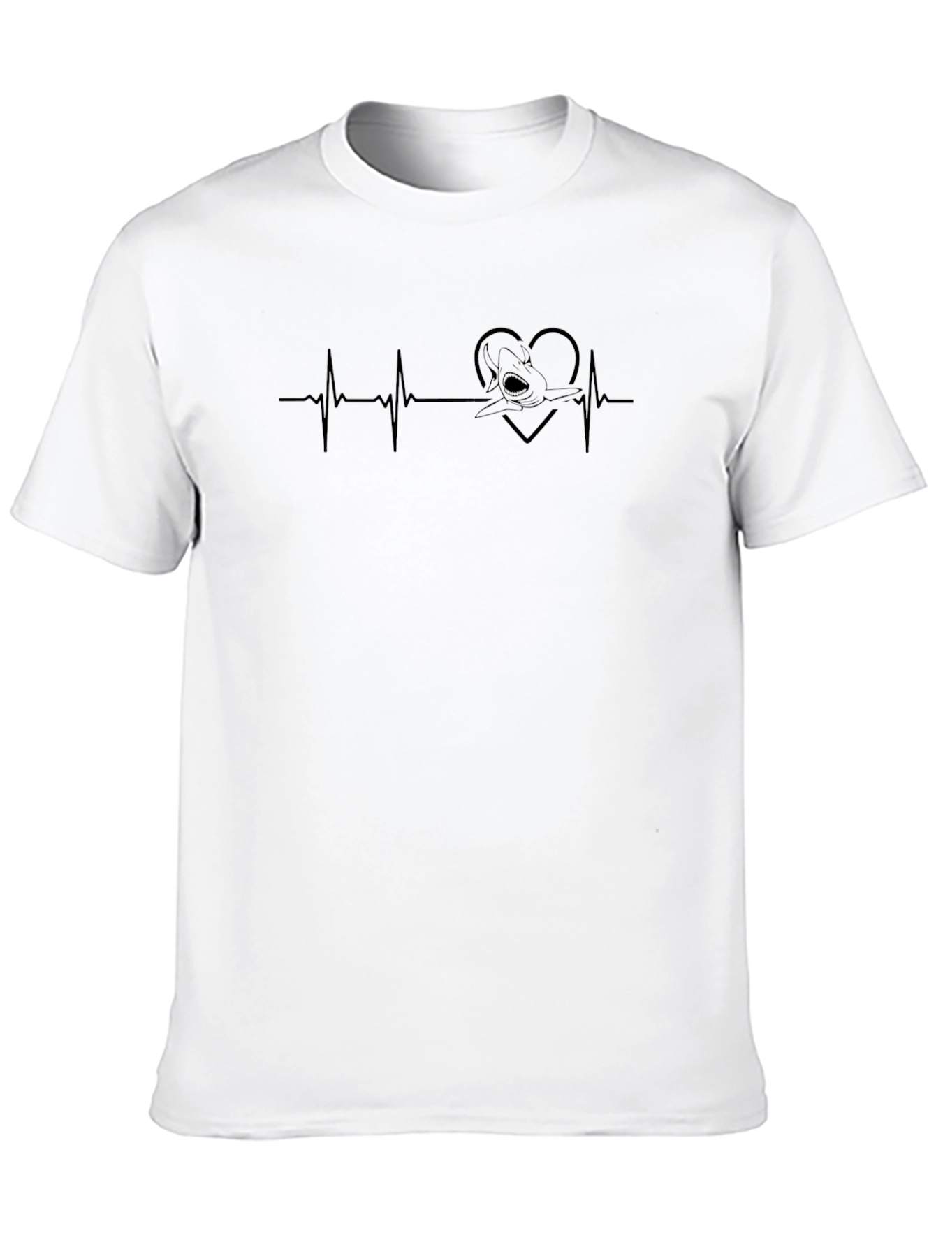 Heartbeat Shark Tee - Mens Black Graphic T-Shirt