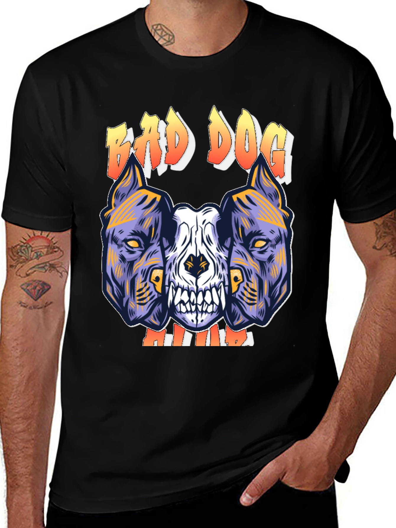 Bad Dog Graphic Tee - Mens Black T-Shirt