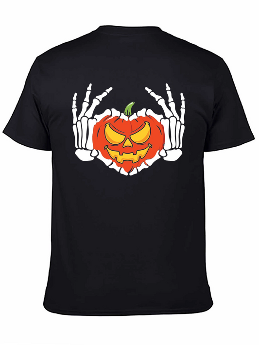 Halloween Skeleton Pumpkin Graphic T-Shirt