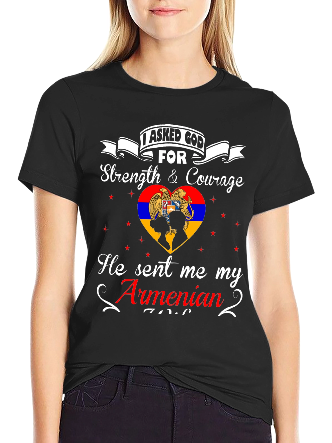 Armenian Pride T-Shirt - Strength & Courage Design