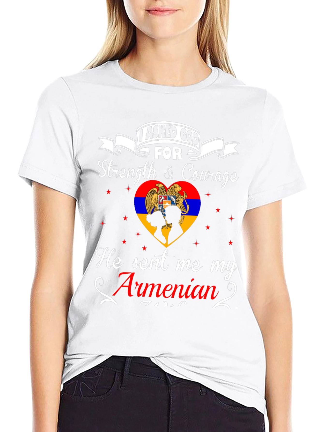 Armenian Pride T-Shirt - Strength & Courage Design