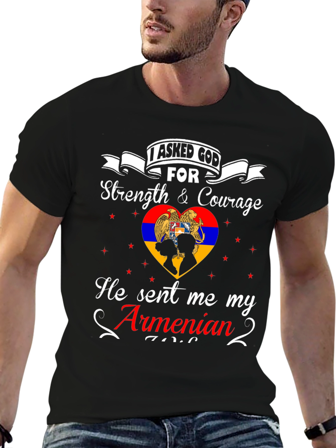 Armenian Pride T-Shirt - Strength & Courage Design