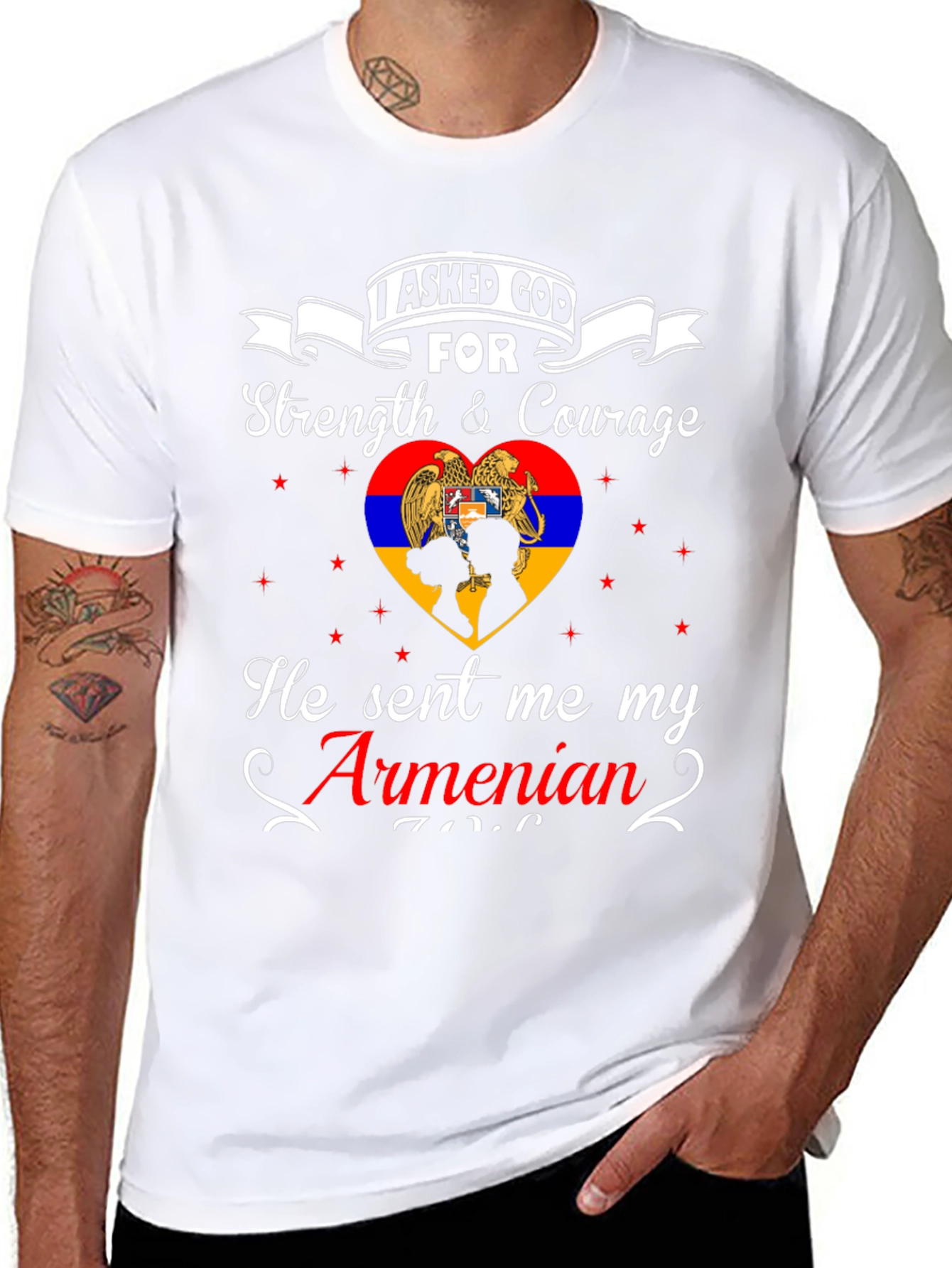 Armenian Pride T-Shirt - Strength & Courage Design
