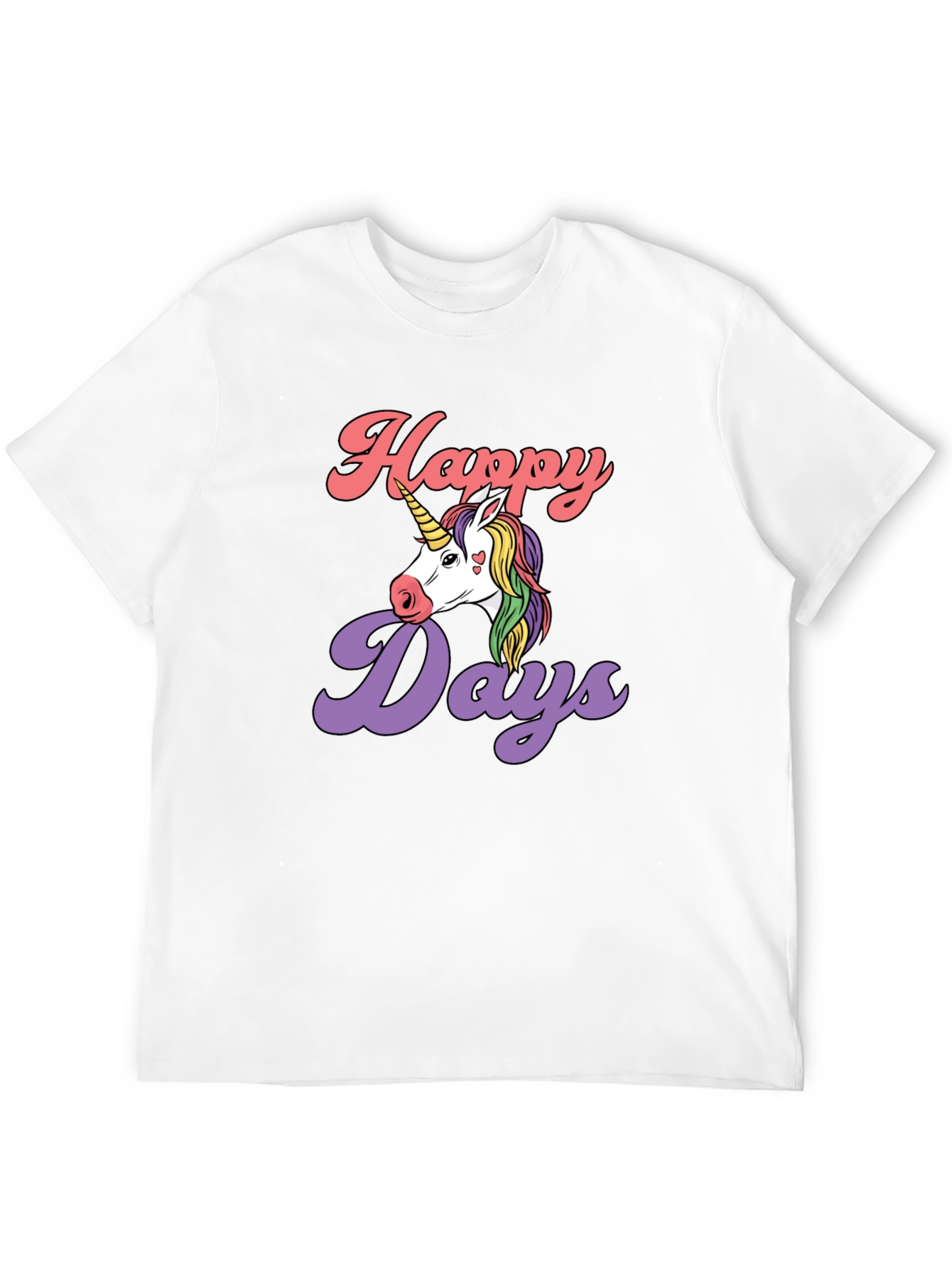 Happy Days Unicorn Graphic T-Shirt