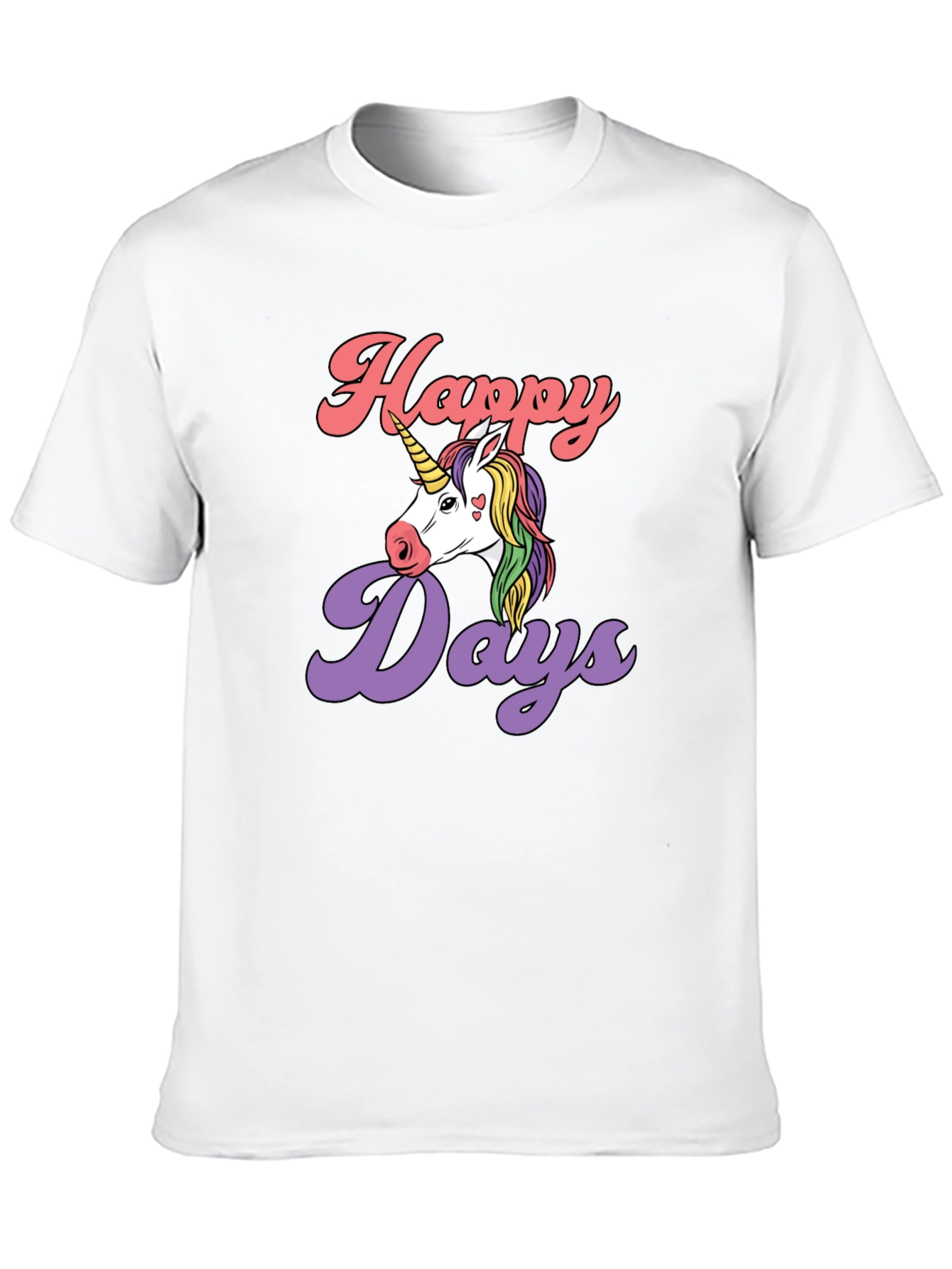 Happy Days Unicorn Graphic T-Shirt