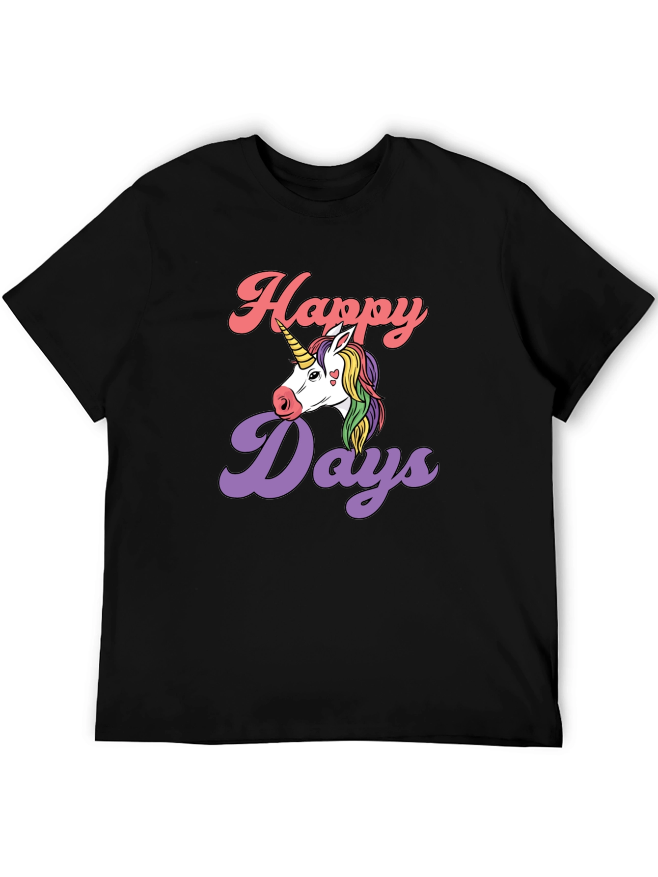Happy Days Unicorn Graphic T-Shirt