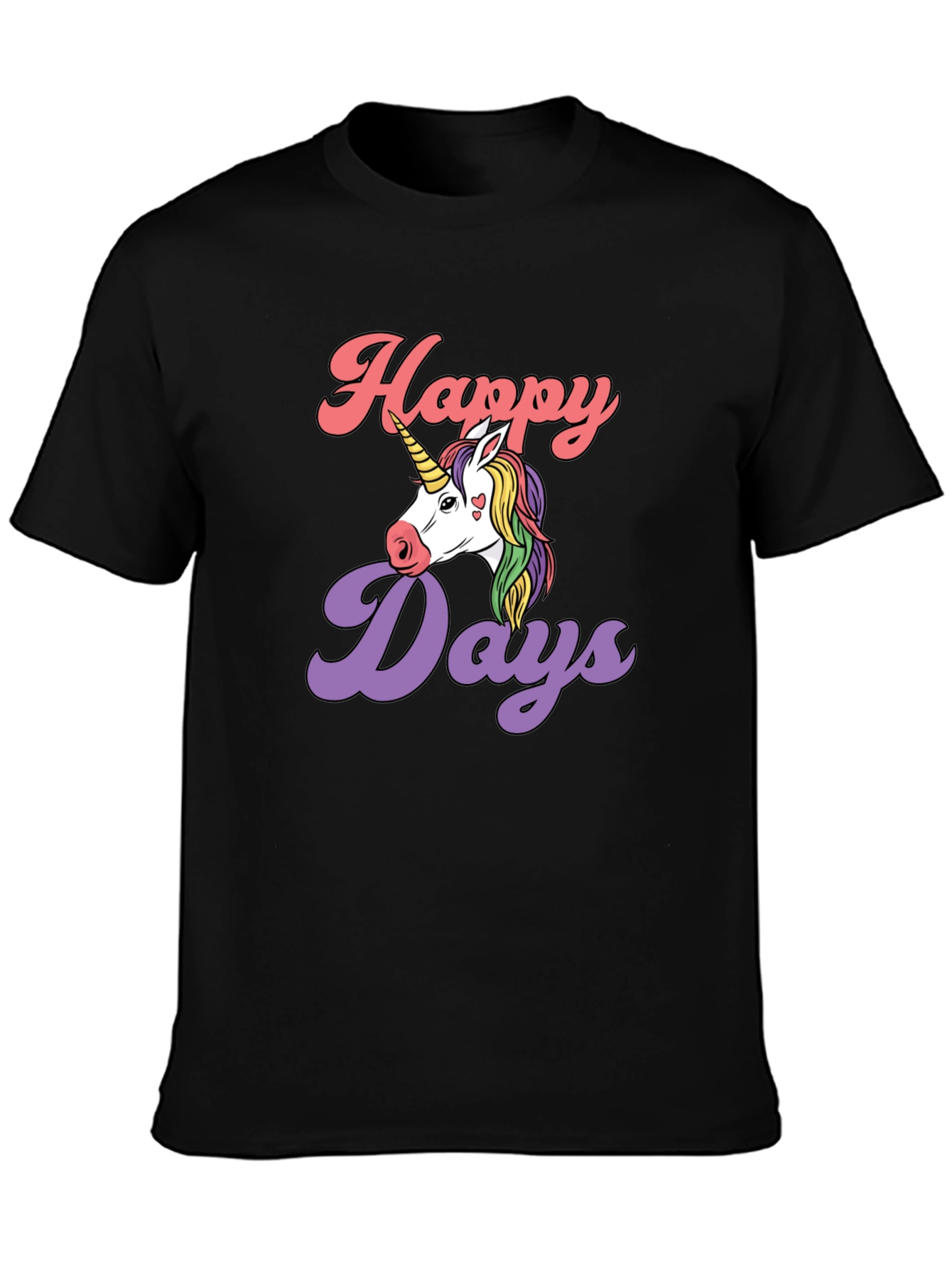 Happy Days Unicorn Graphic T-Shirt